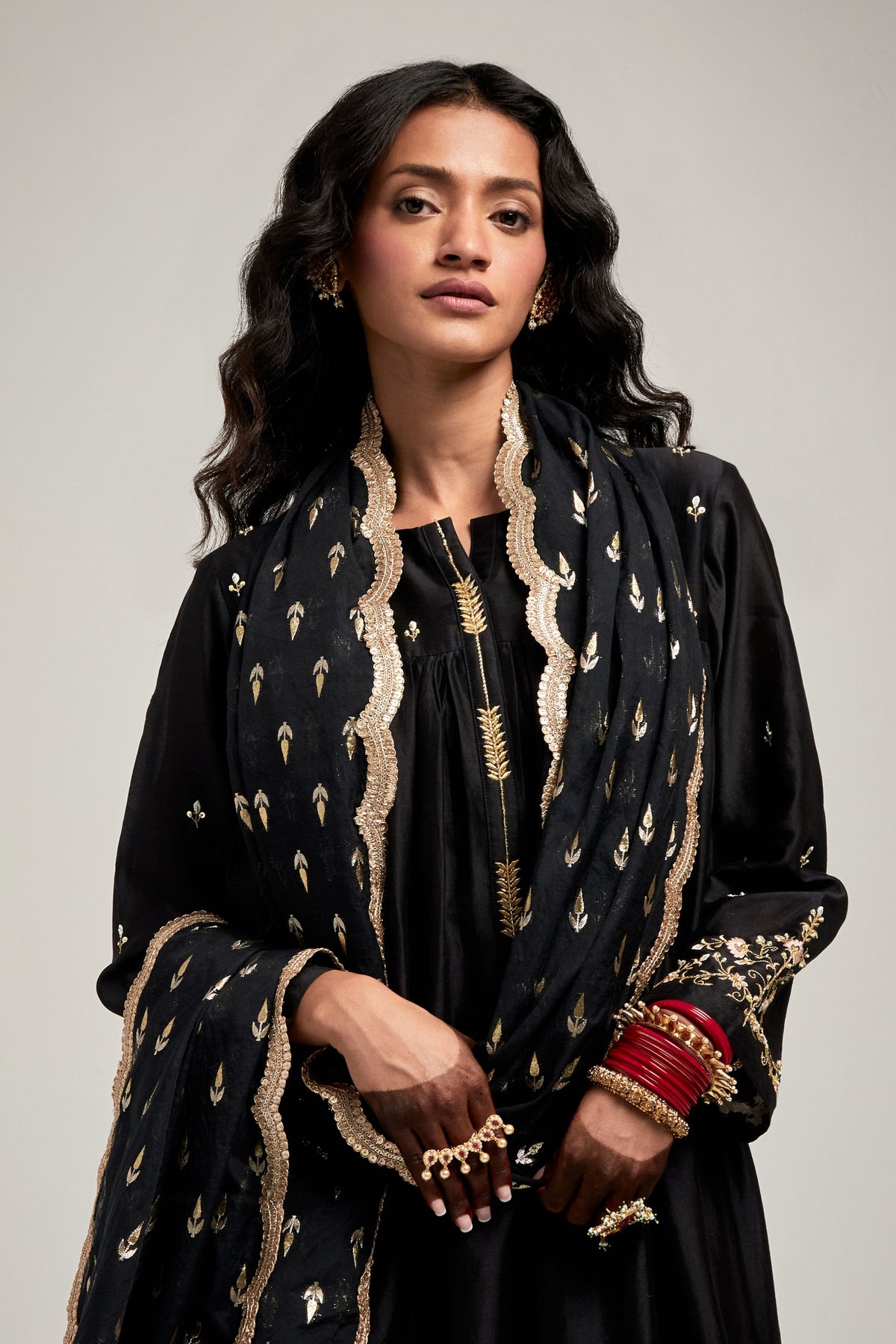 Black Short Kurta Set