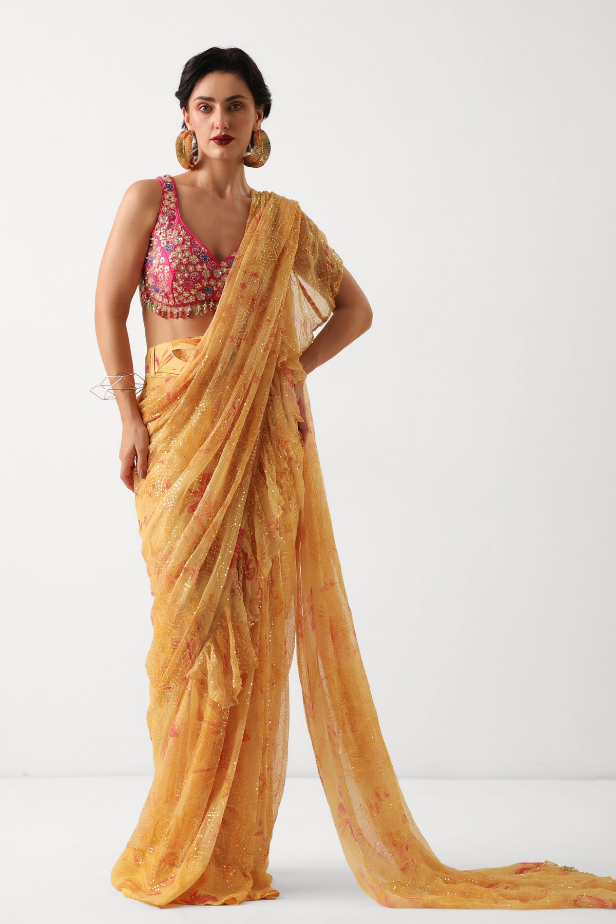 Alipore Jhilmil Saree Set