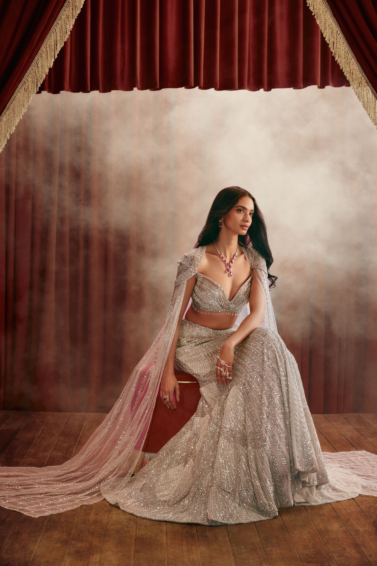 Rebecca Silver Lehenga Set