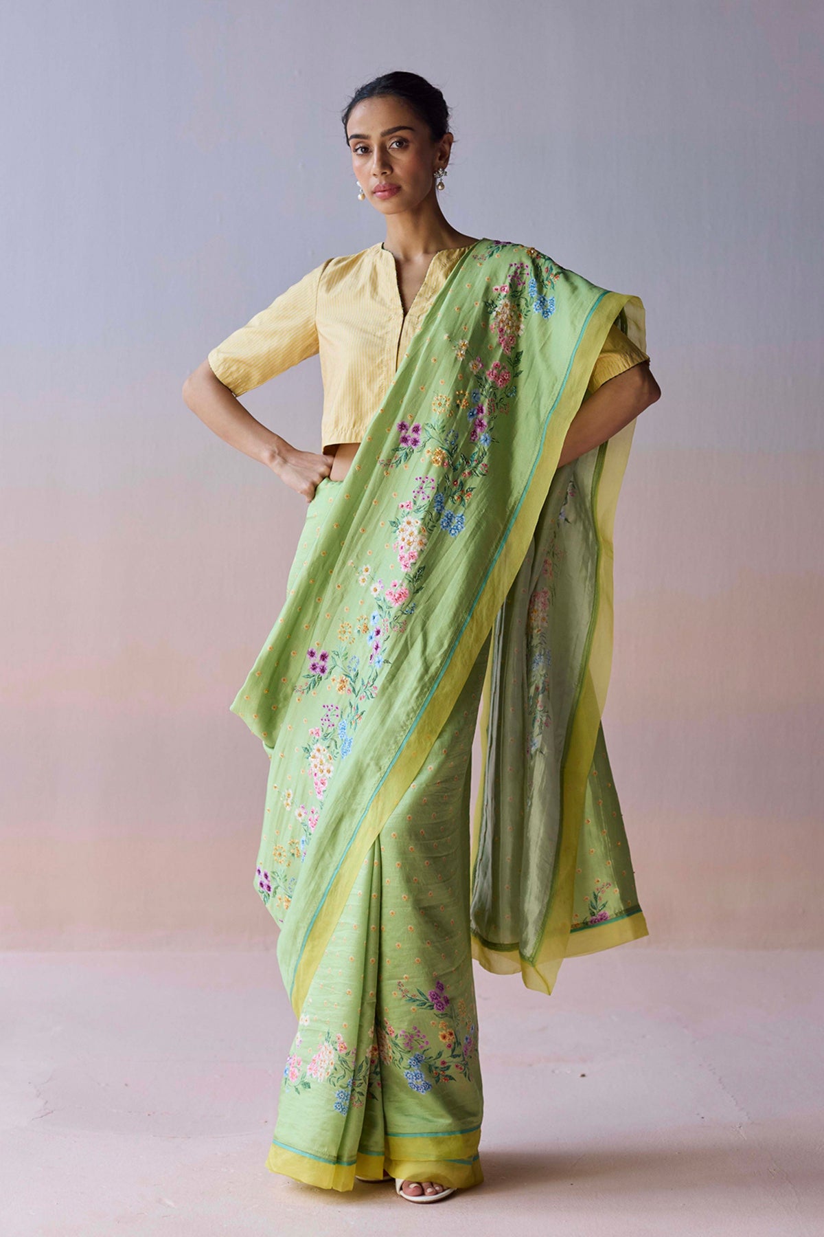 Morning Whisper Green Saree