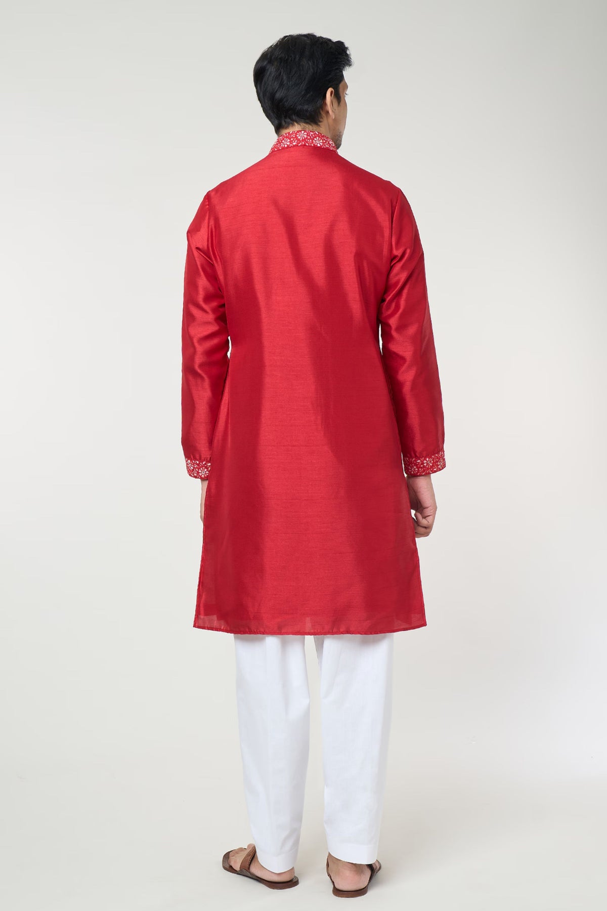 Cherry Red Embroidred Kurta Set