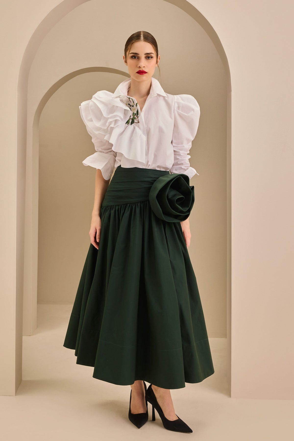 White Ruffled Shirt