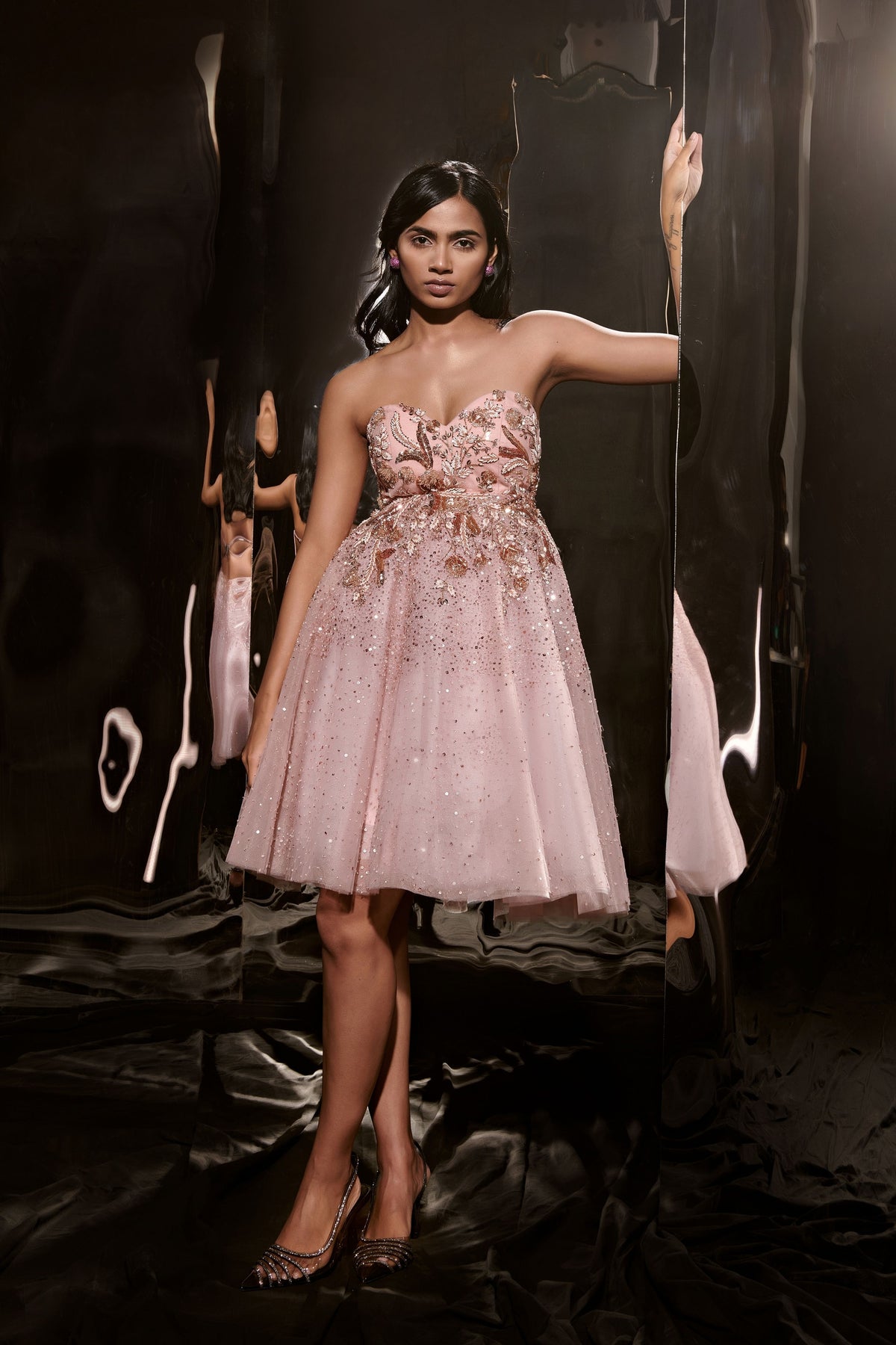 Rose Pink Embroidered Dress