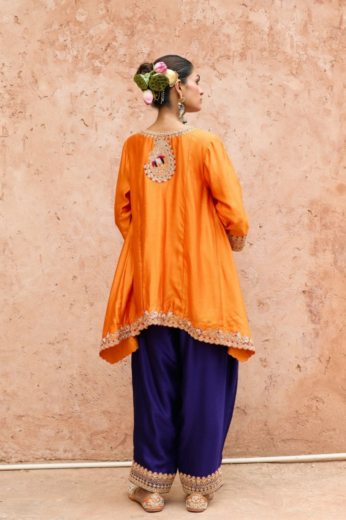 Aarika Orange Tunic Set
