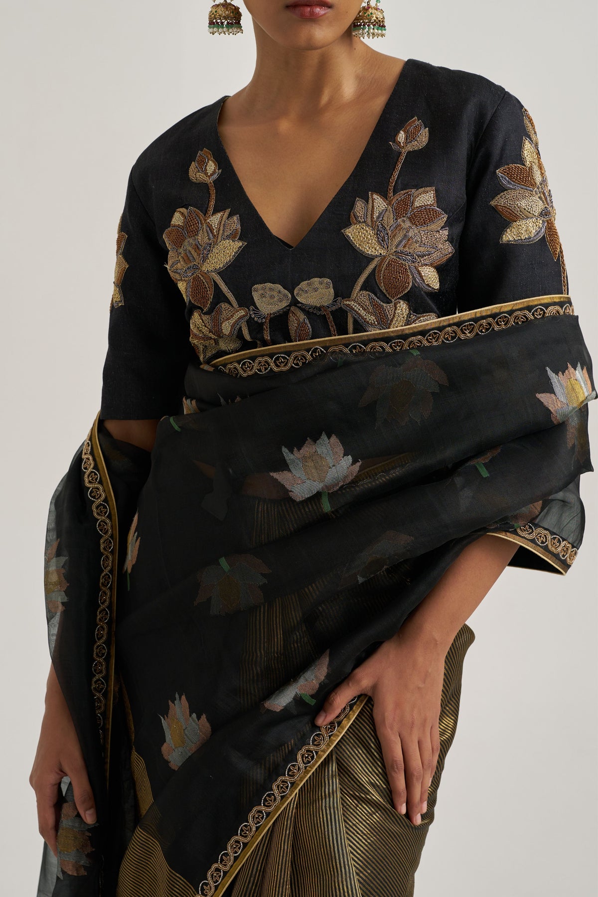 Padma Black Saree