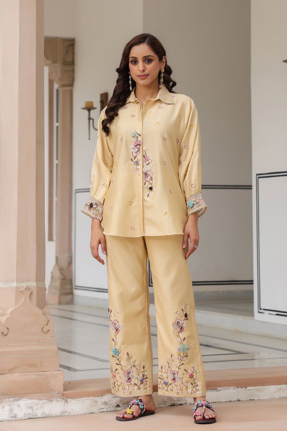Gulzar Threadwork Ivory Co-ord Set