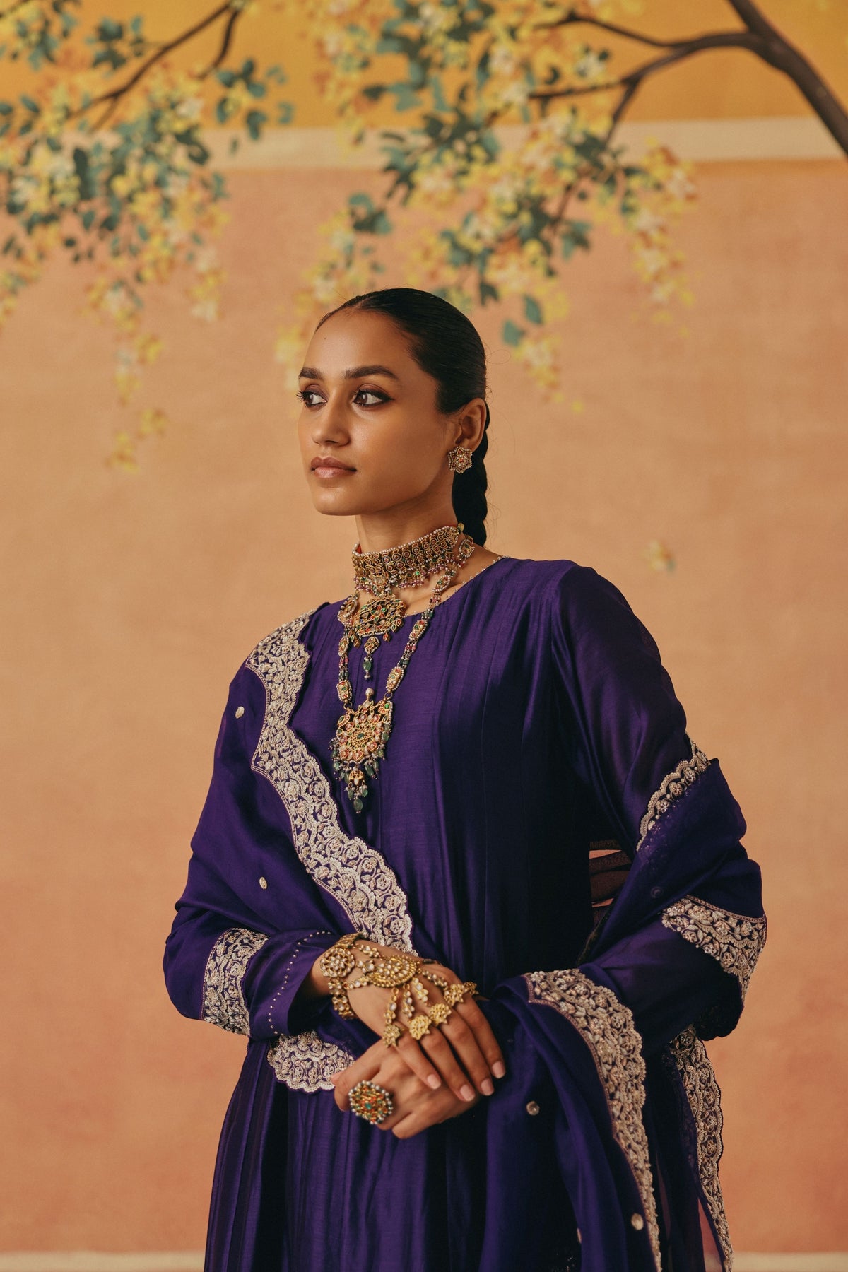 Purple Jhoom Anarkali Set