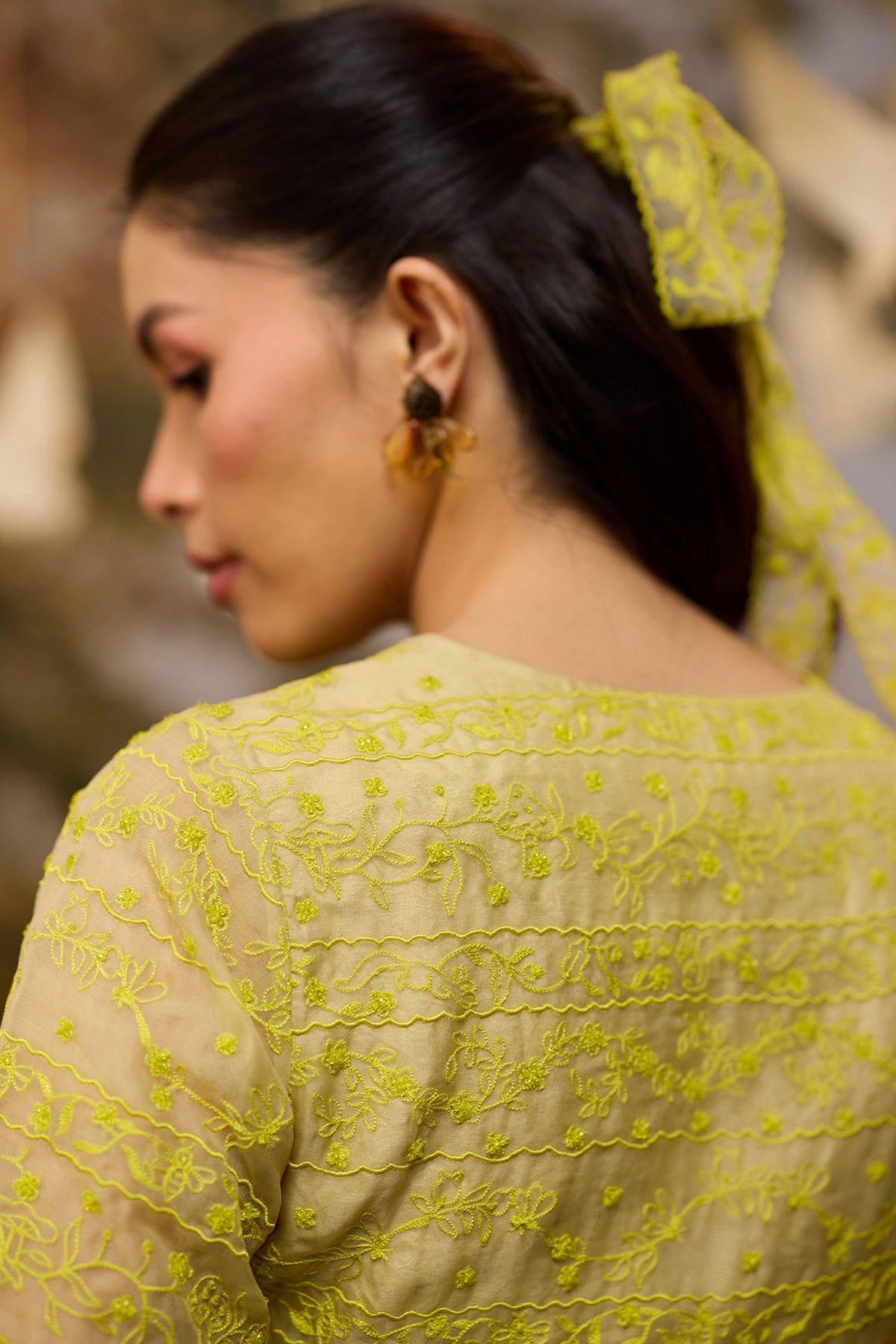Woodland Stories Embroidered Yellow Blouse