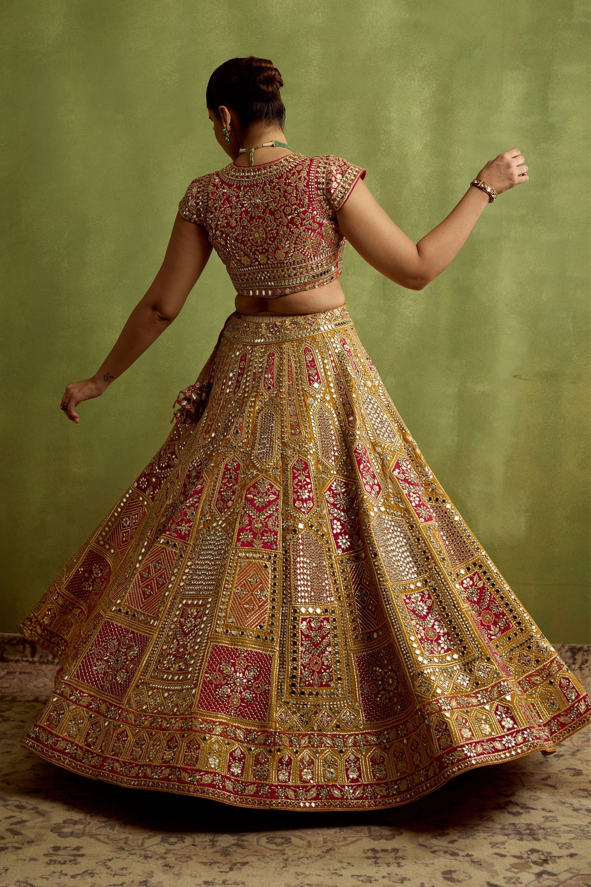 Patchwork Silk Lehenga Set