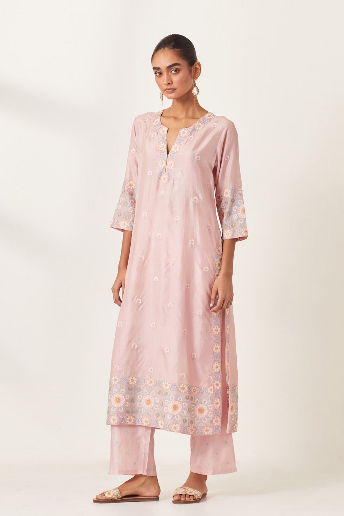 Pink Silk Kurta Set