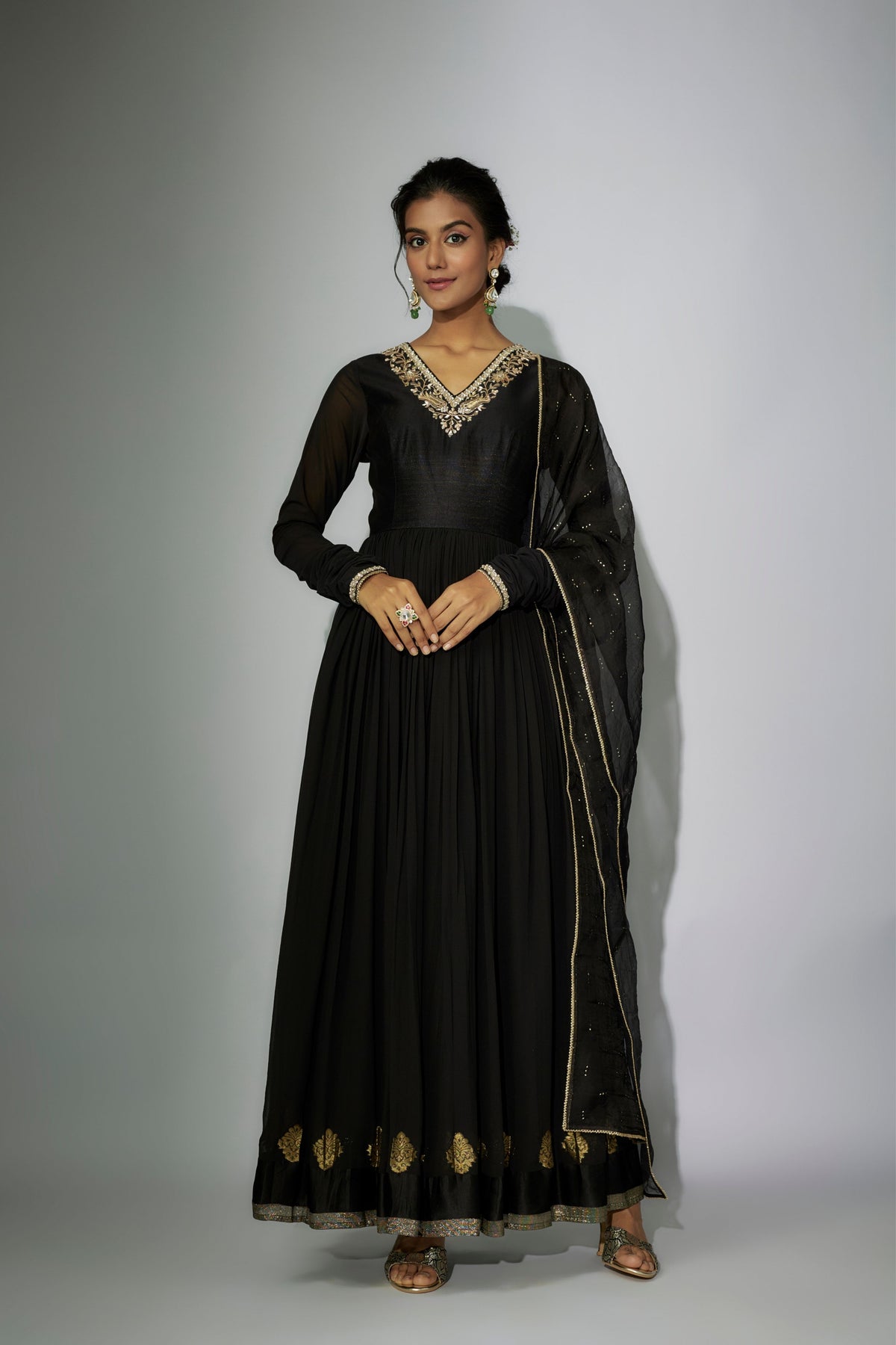 Black Anarkali Set