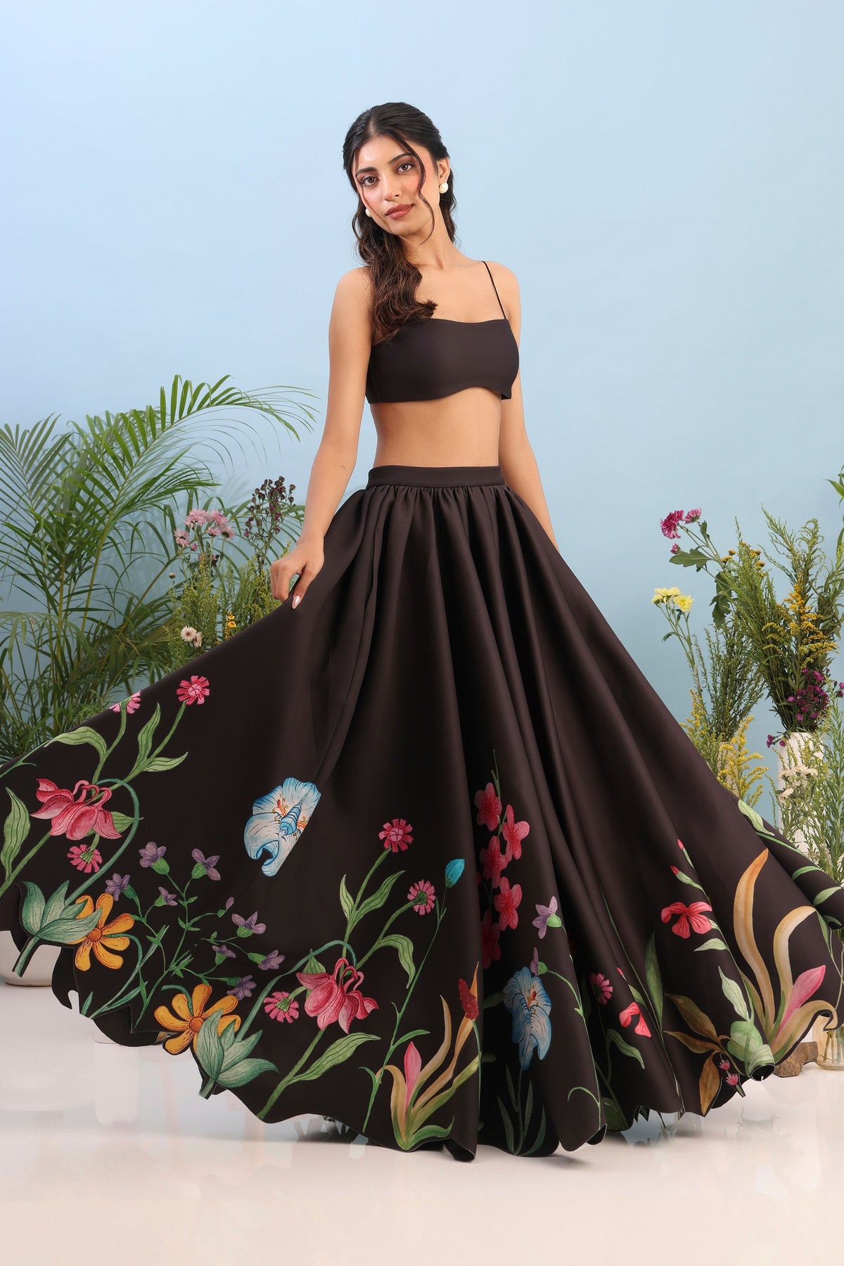 Printed Skirt Tube Top Set