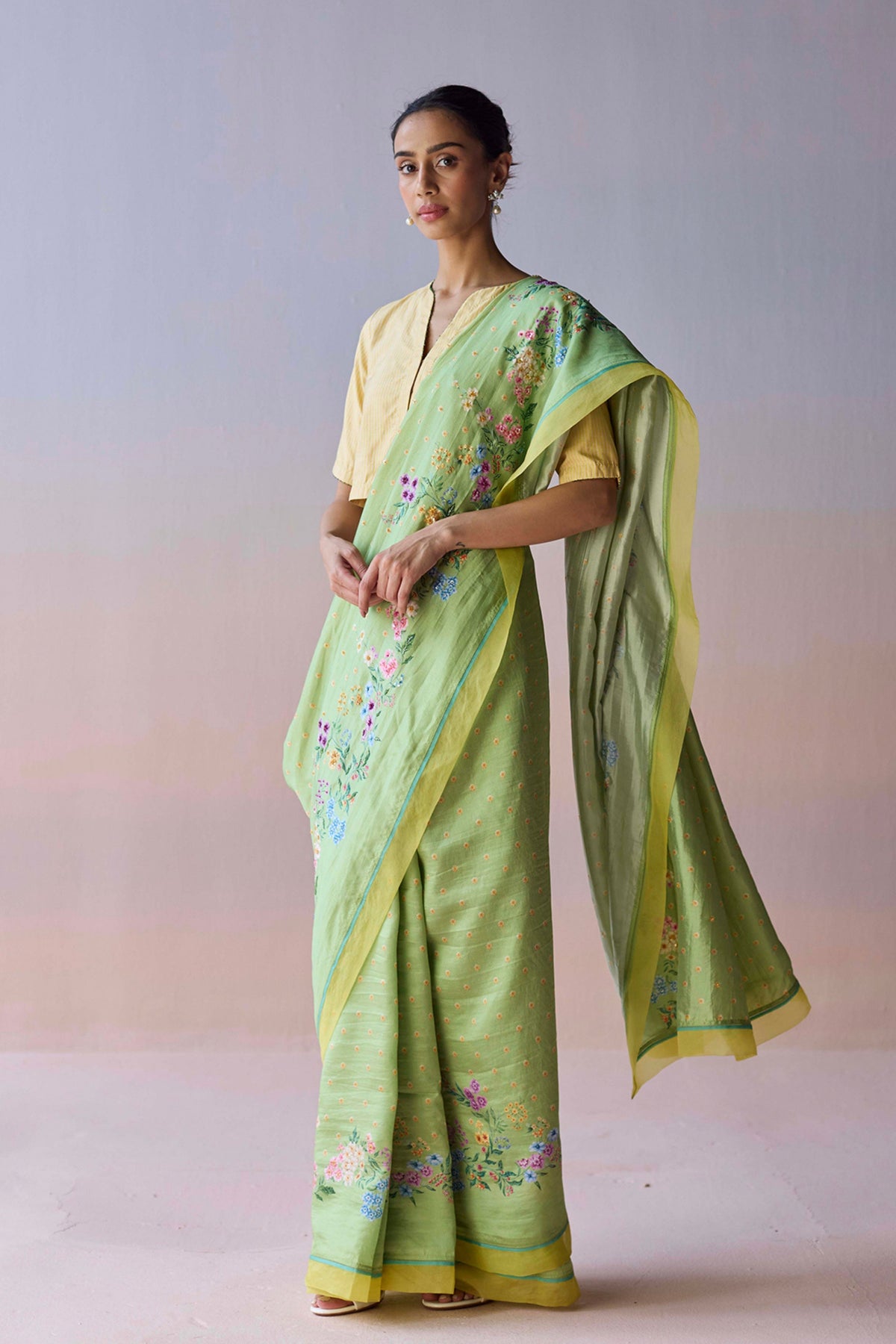 Morning Whisper Green Saree