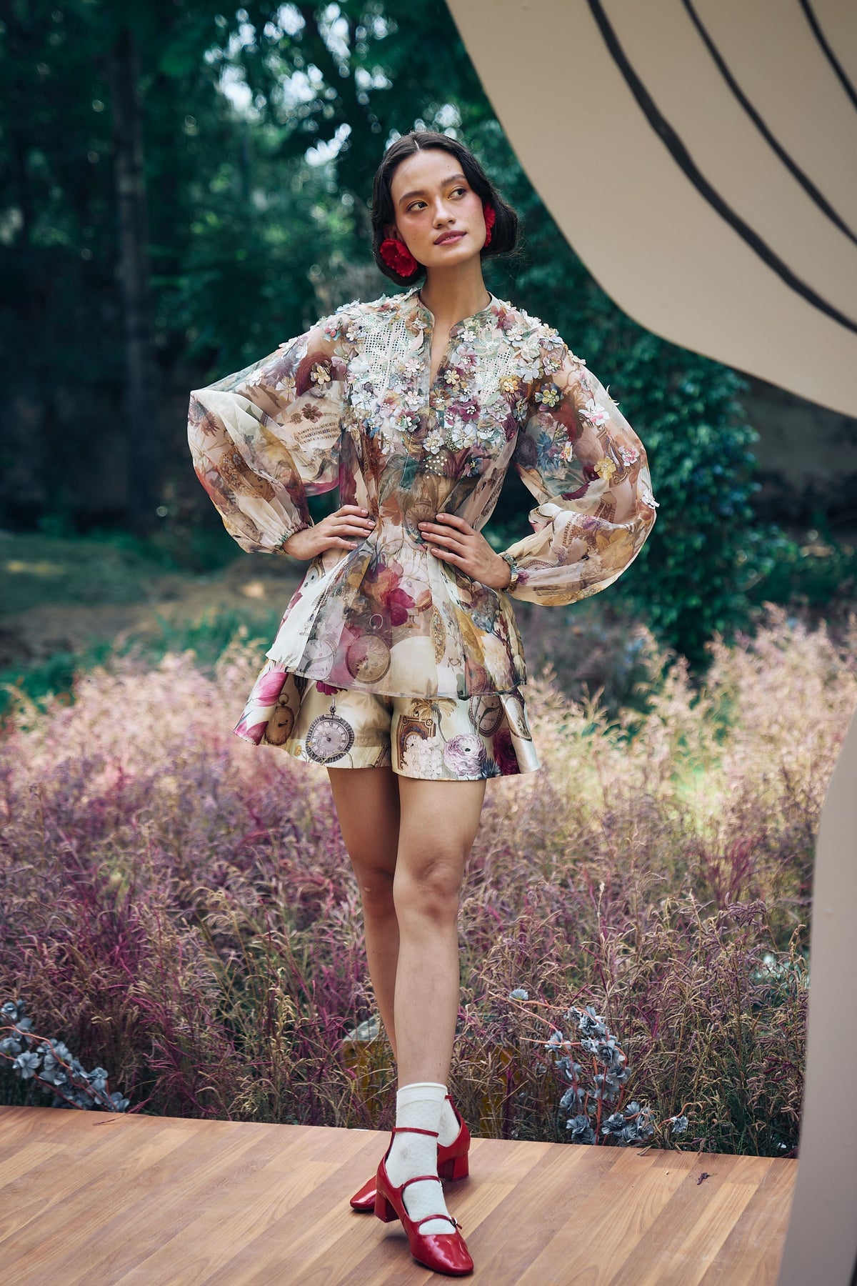 Antiquity Sheer Top and  Mini Skorts