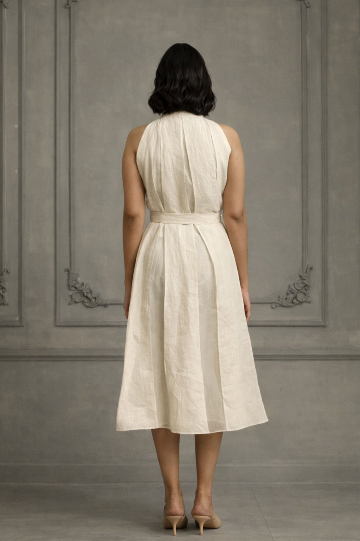 Ivory Appliqué Organza Dress