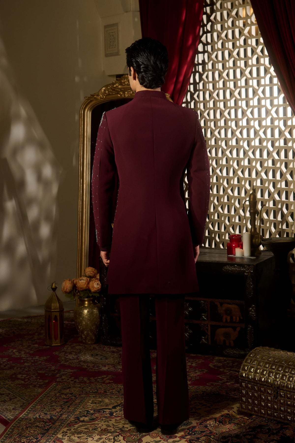 Maroon Sherwani Set