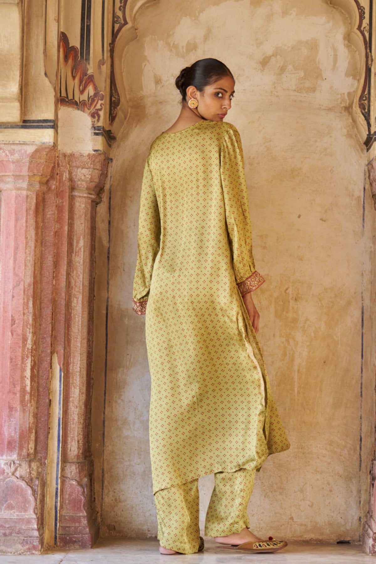 Green Printed Kurta Set