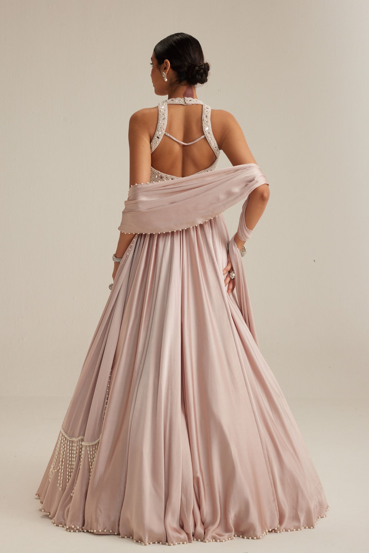 Ash Pink OAS Lehenga Set