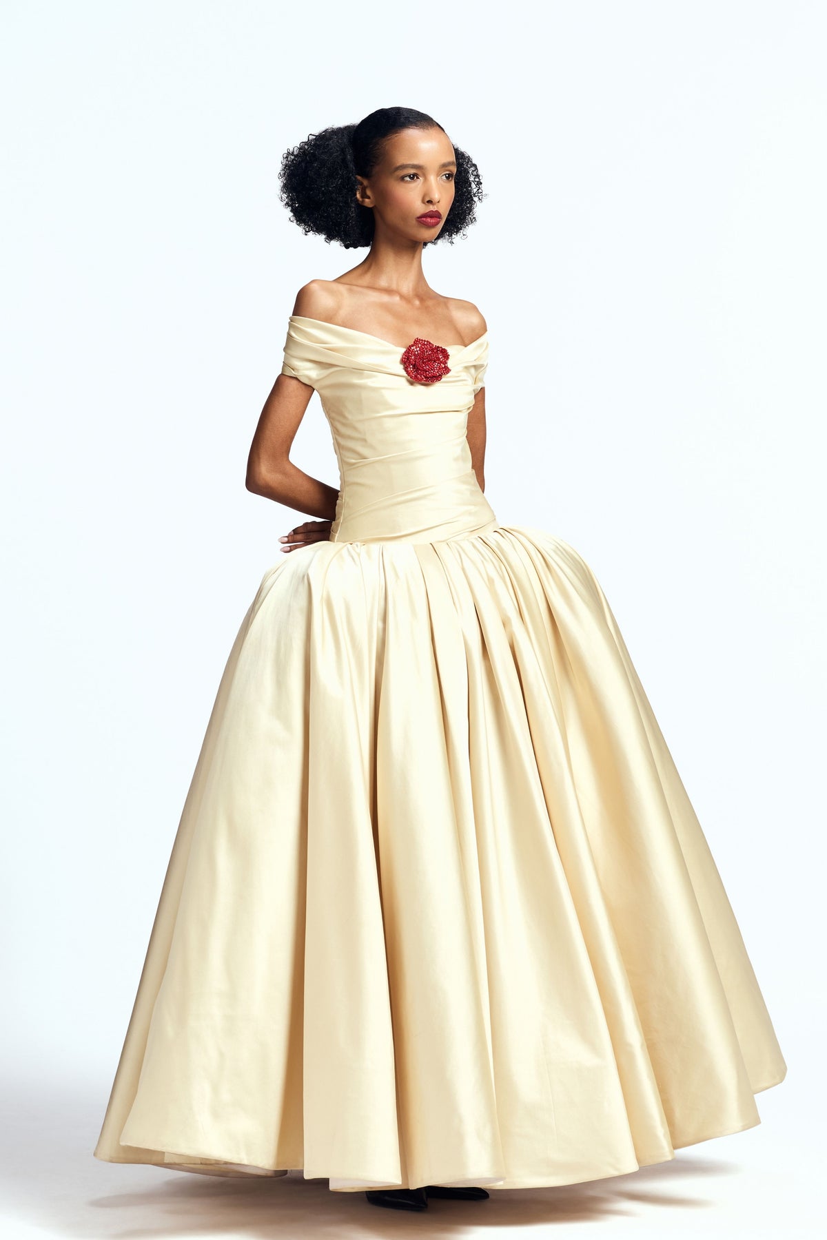 Off Shoulder Drop-Waisted Gown
