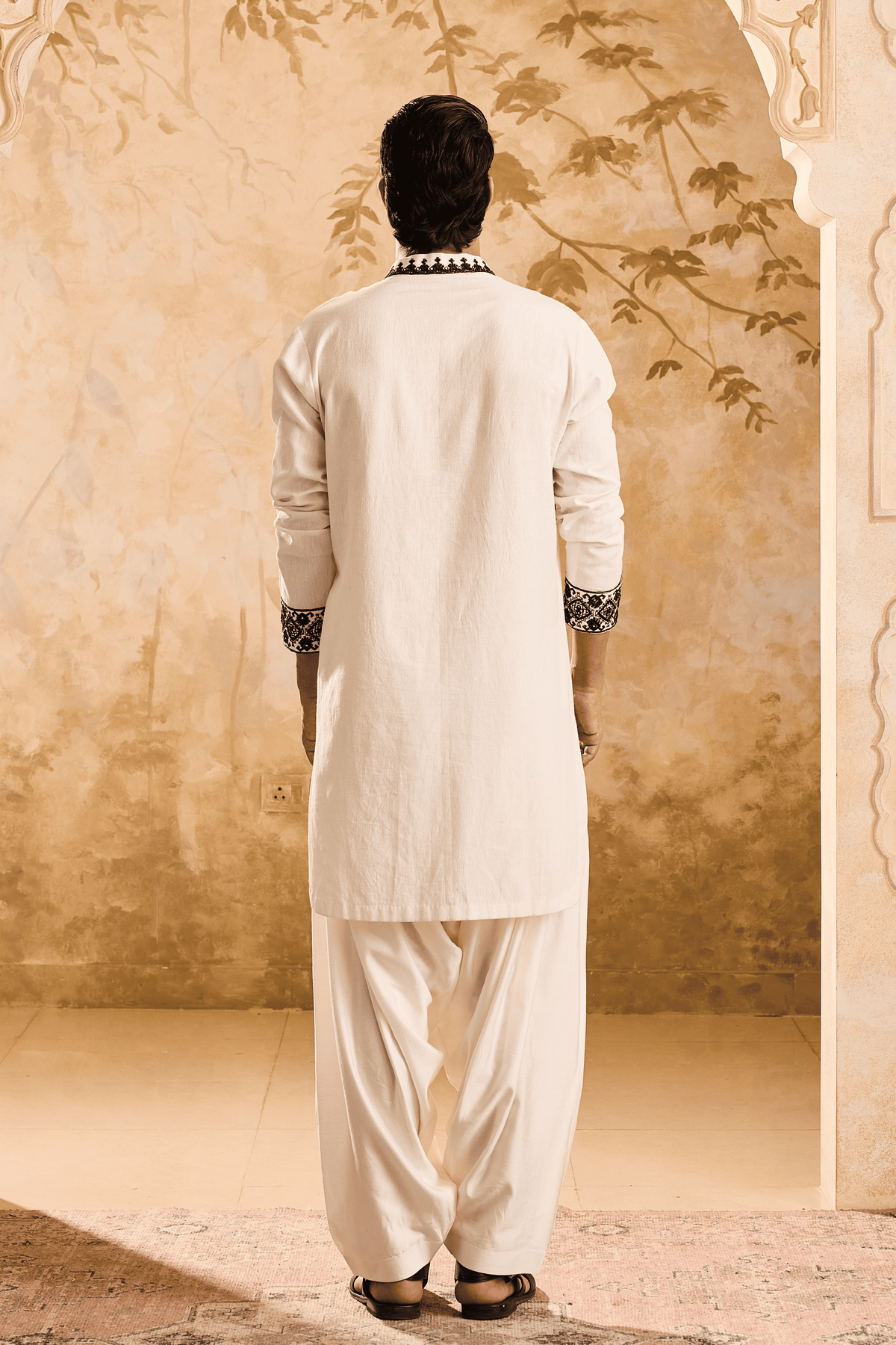 Embroidered White Kurta Patiala Set