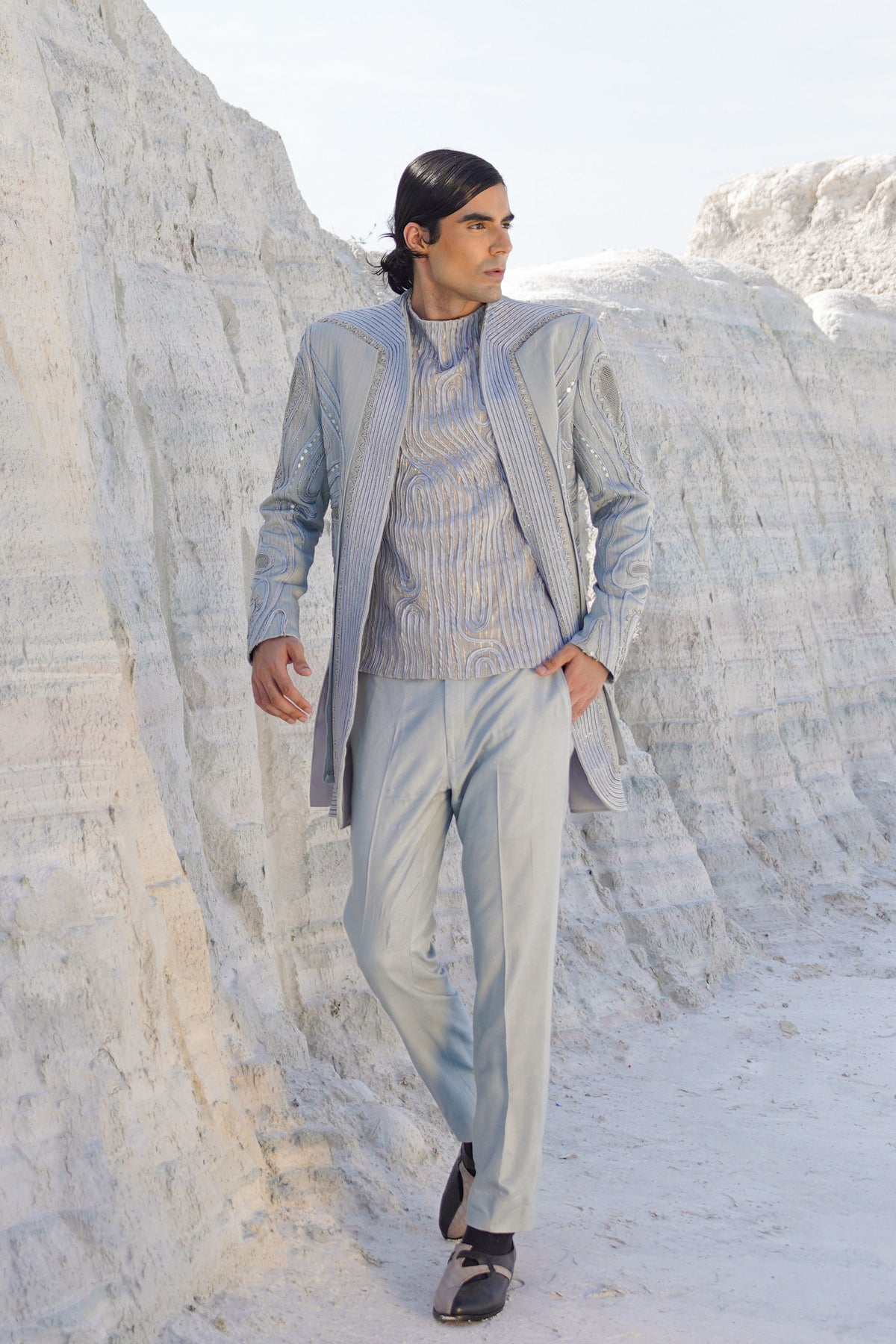 Powder Blue Jacket Set