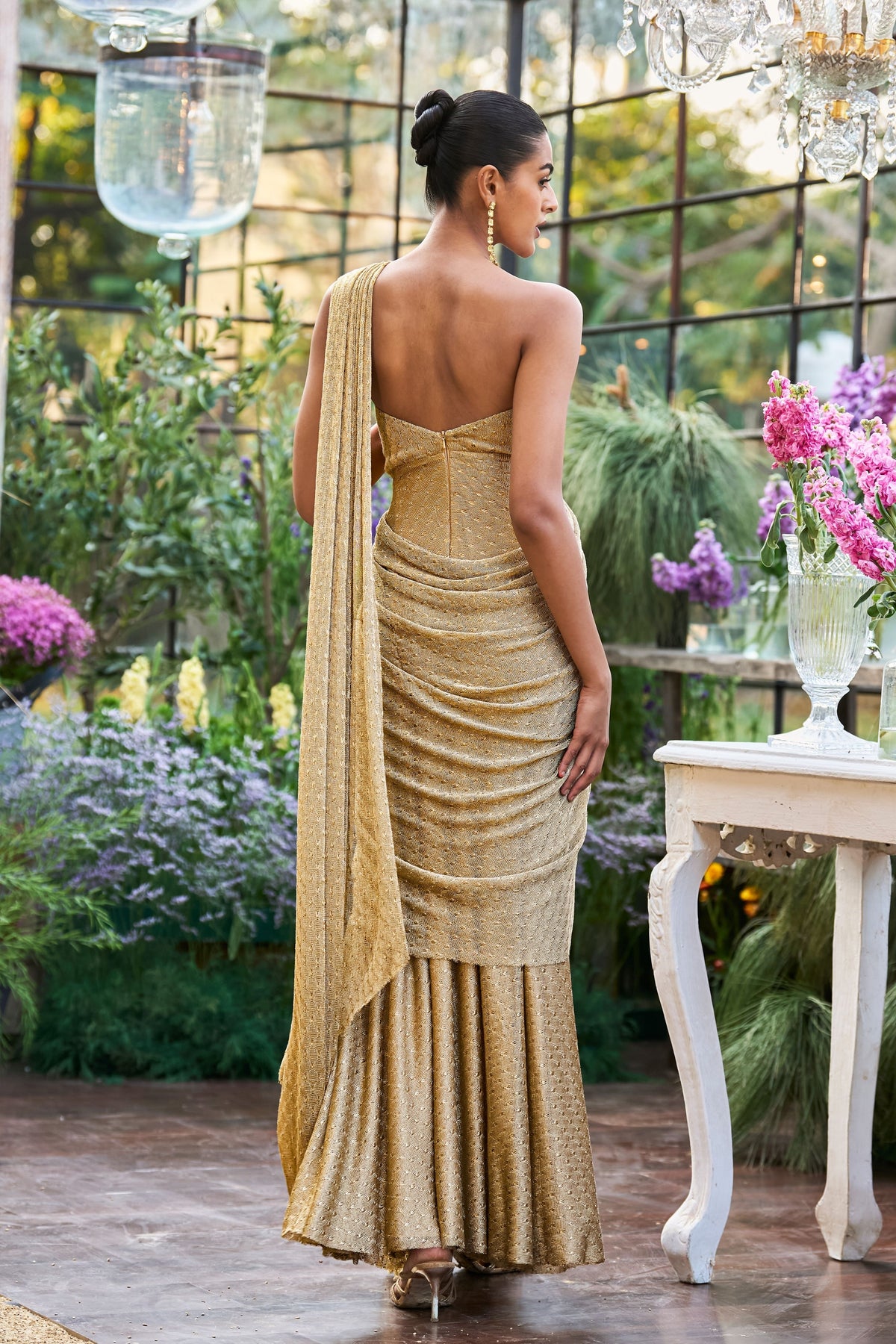 Draped Sari Gown