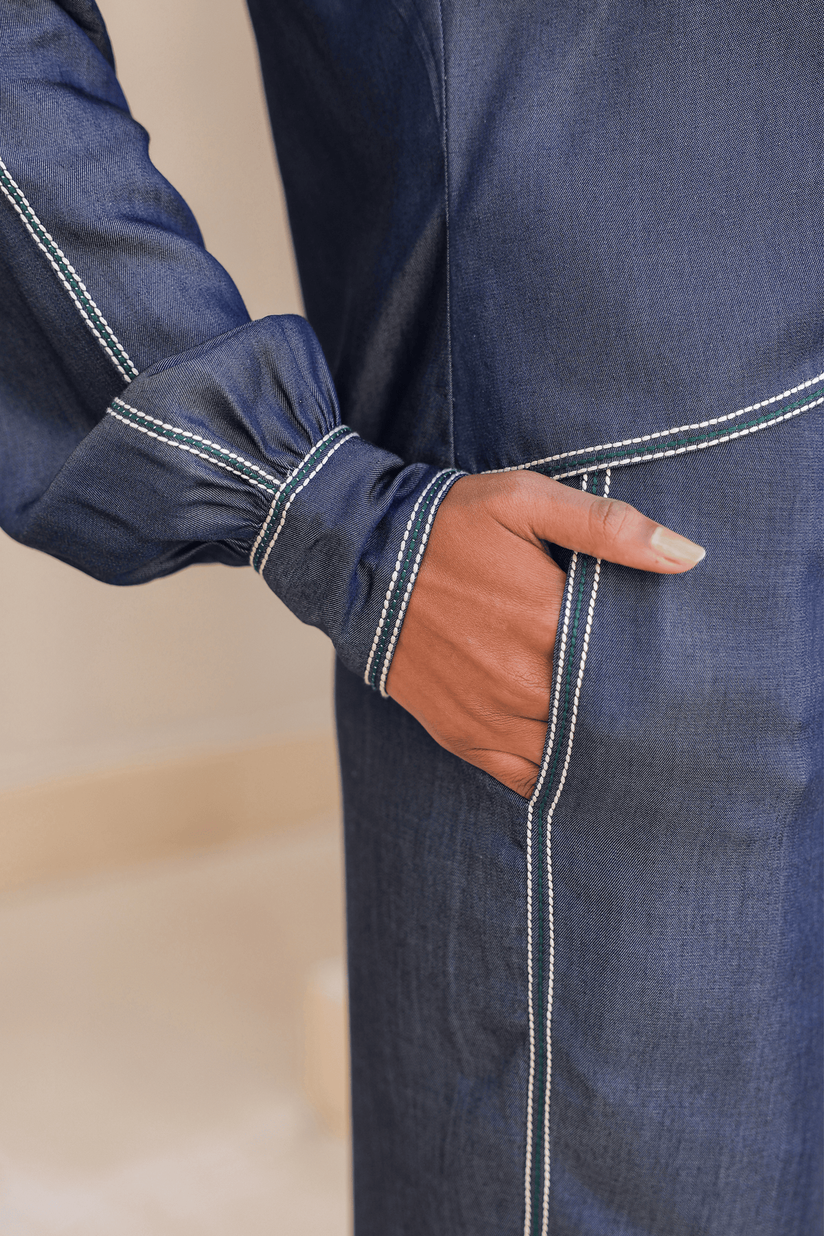 Azure Tie - up Co-ord Set in Dark Blue