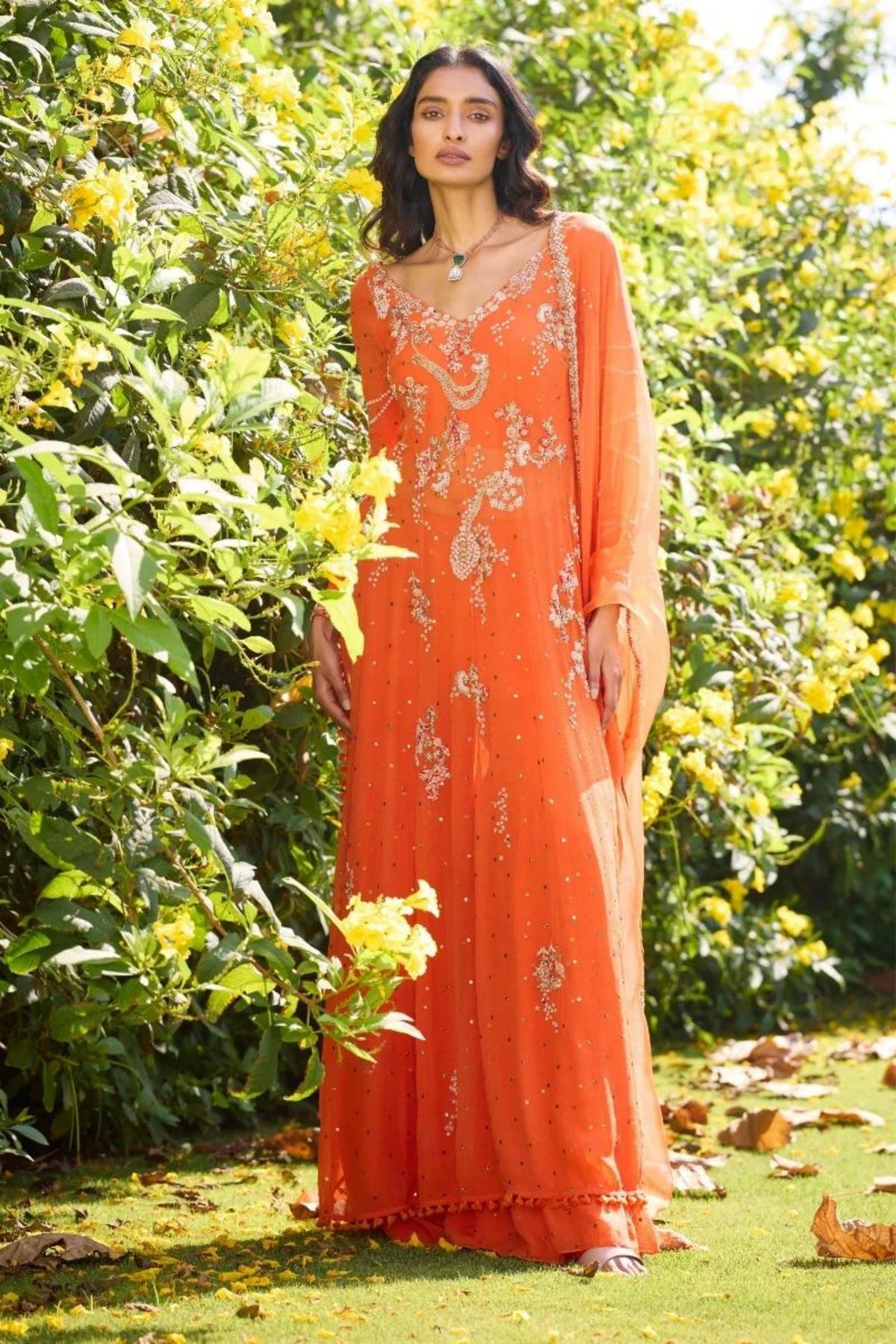 Russet Rose Chiffon Kalidar Set