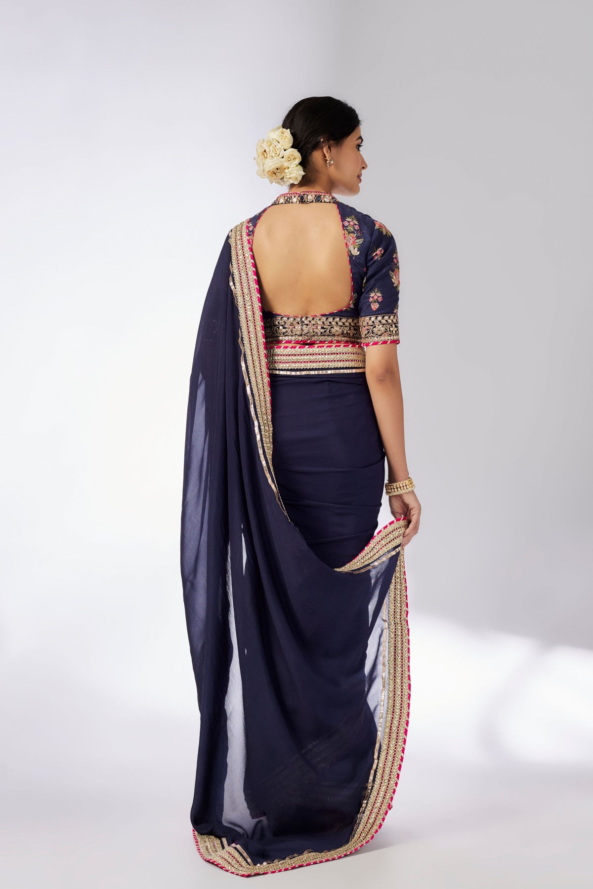 Navy Anisha Saree Set