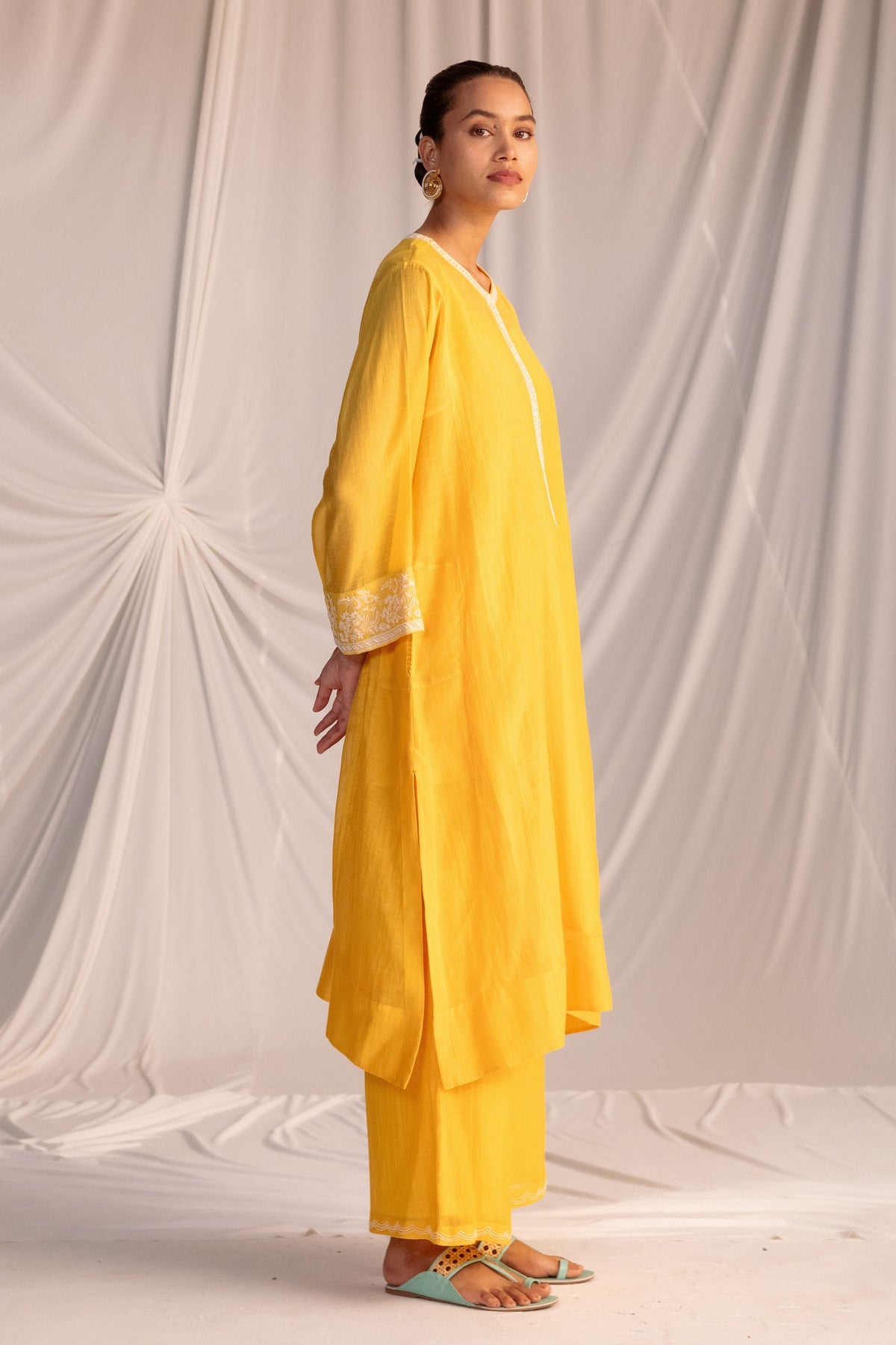 Mango Embroidered Tunic &amp; Trouser Set