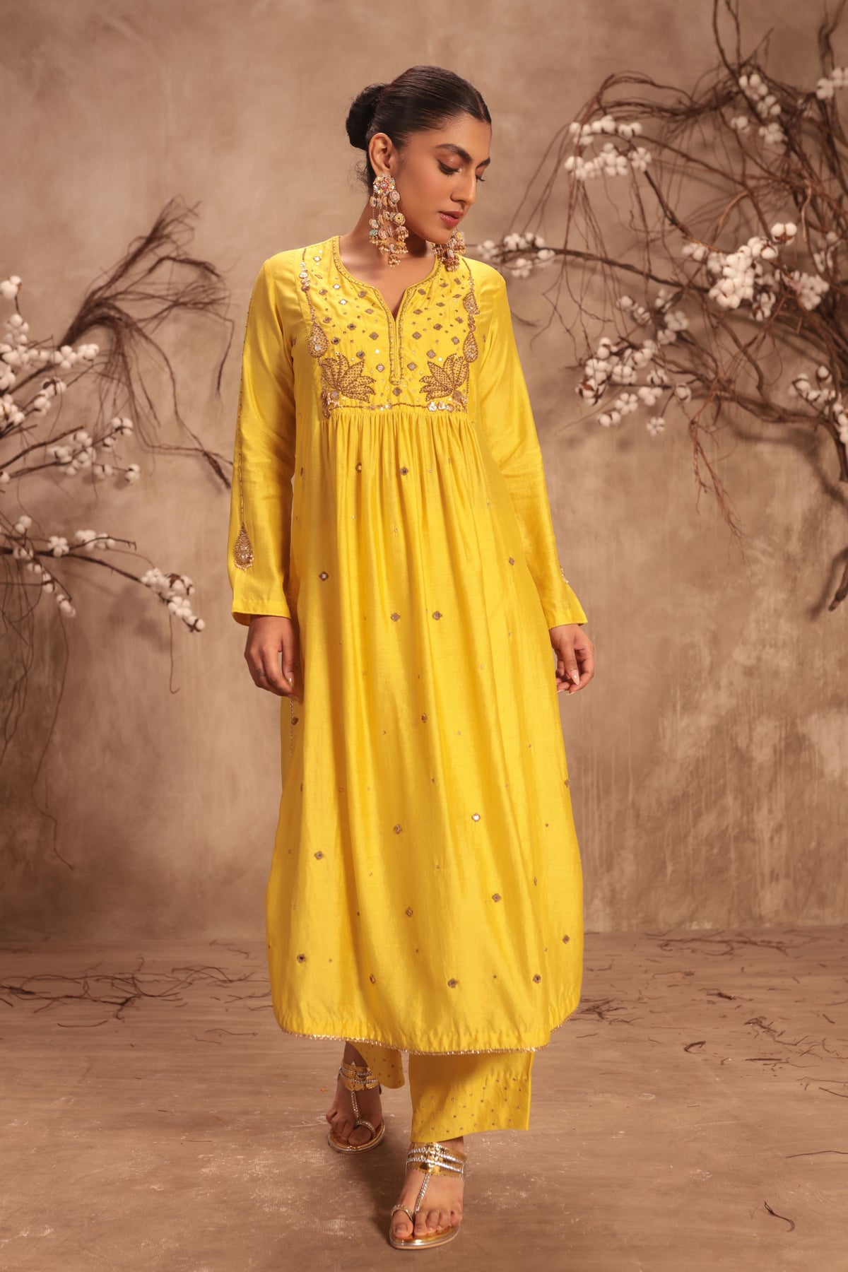Yellow Frockstyle Kurta Set