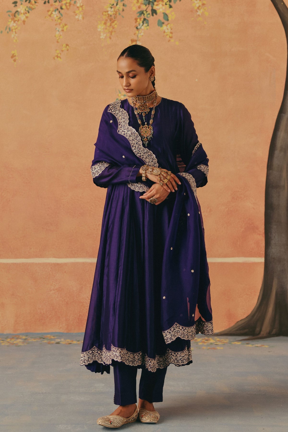 Purple Jhoom Anarkali Set