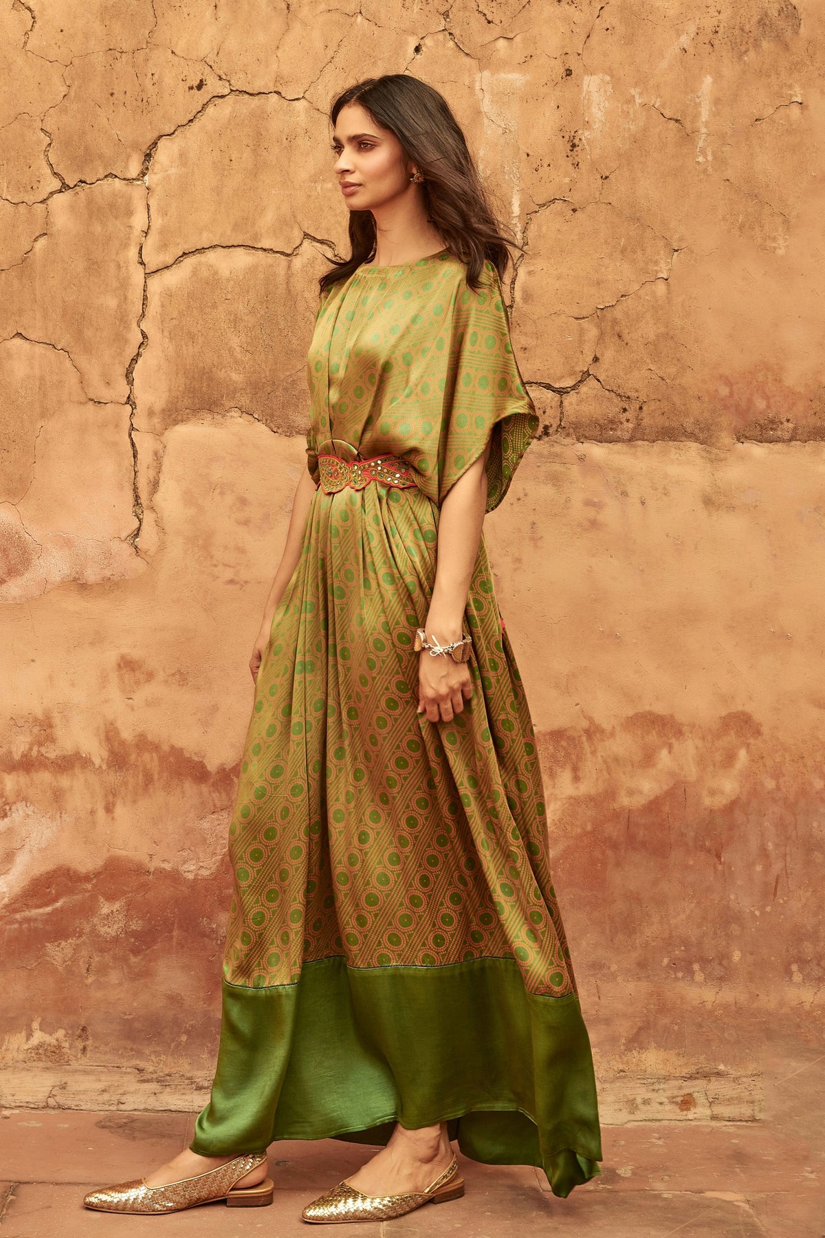 Haldi Nashpal Green Belt Dress