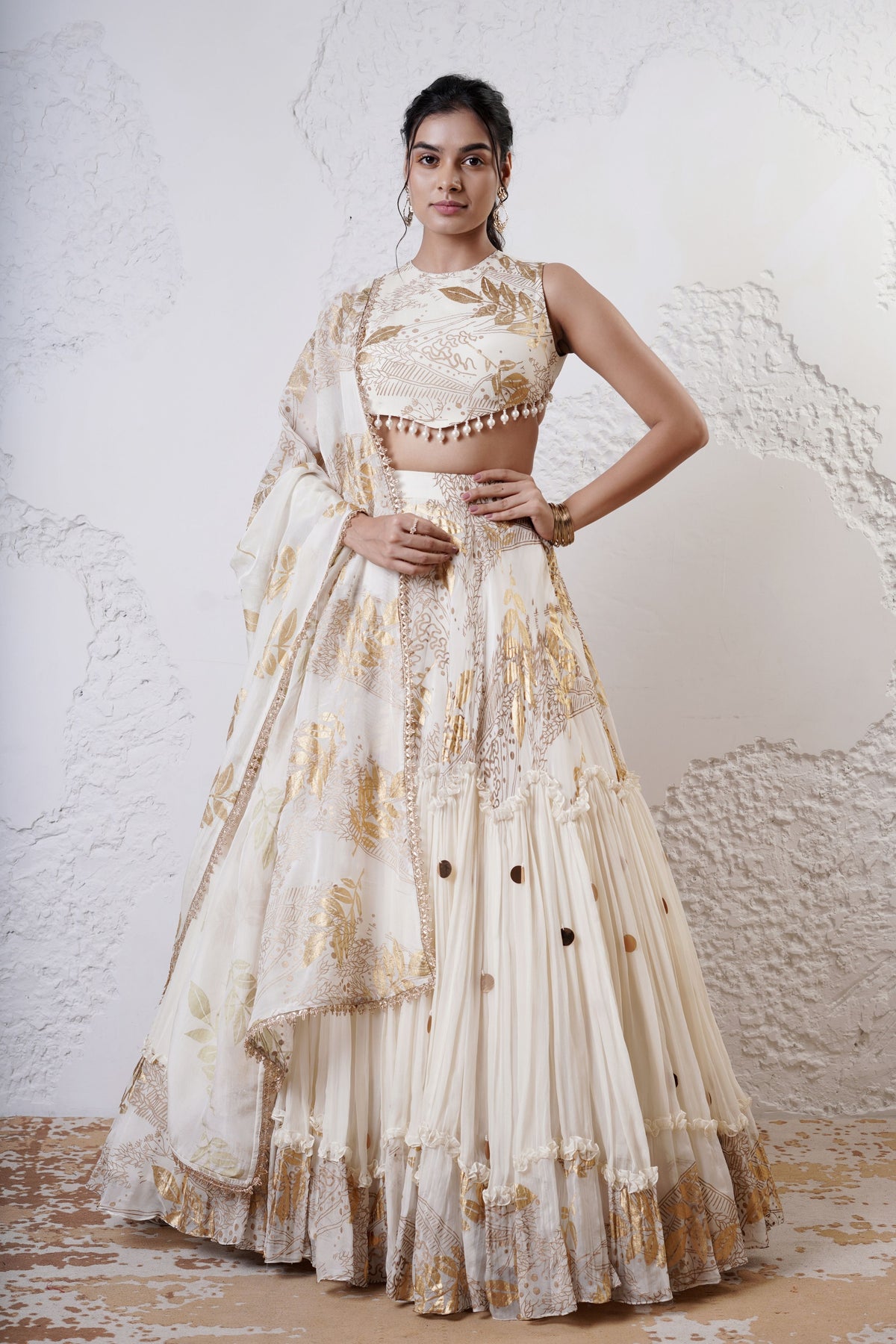 Ivory Lehenga Set