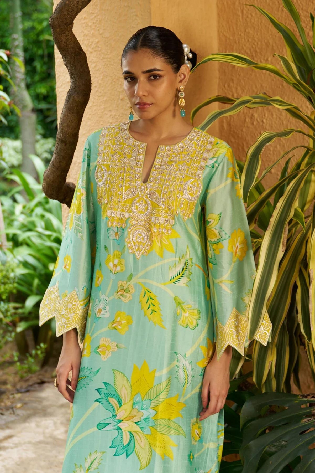 Azure Kaftan Set