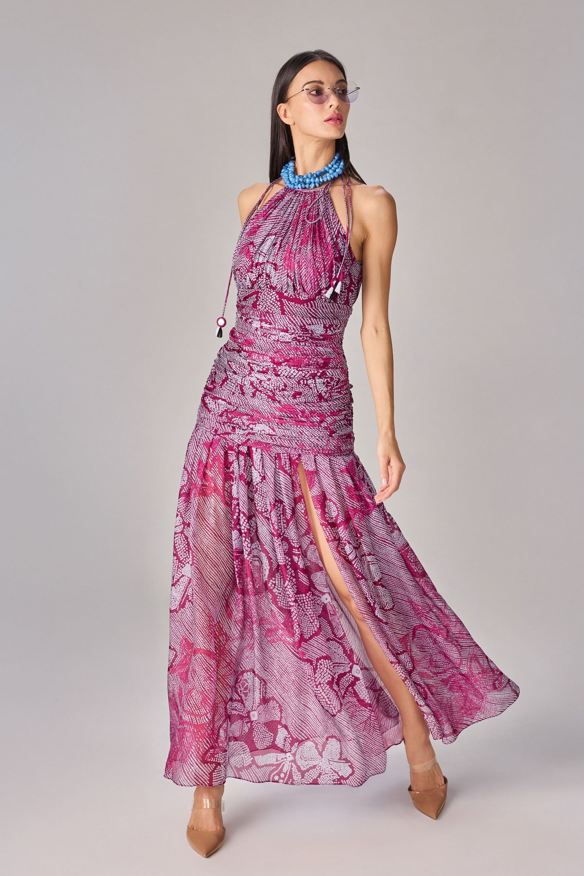 Purple Bandhani Sapphire Dress