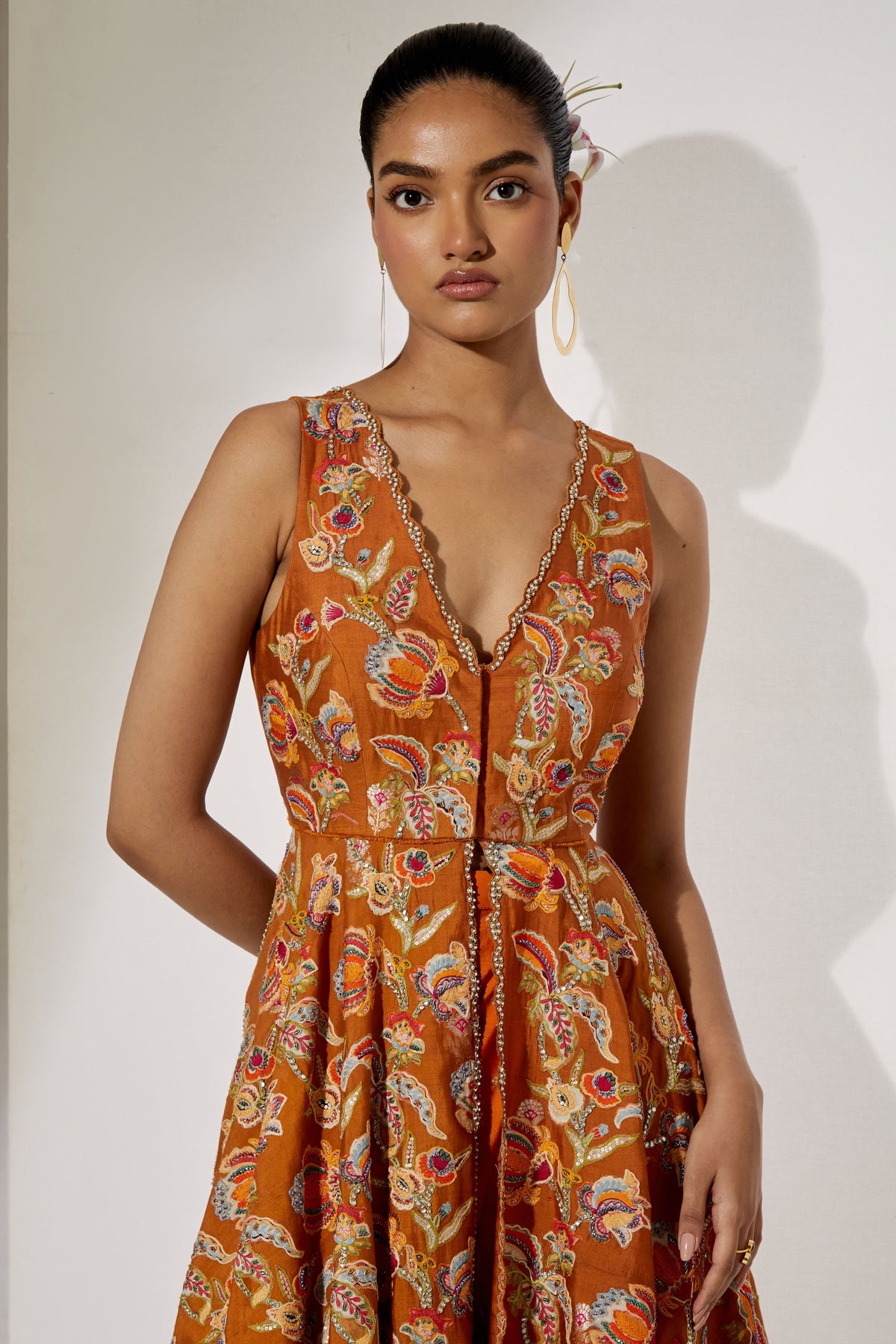 Rust Bloom Sharara Set
