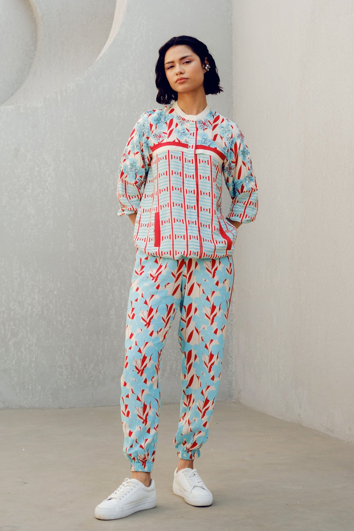 White Print Play Track Suit