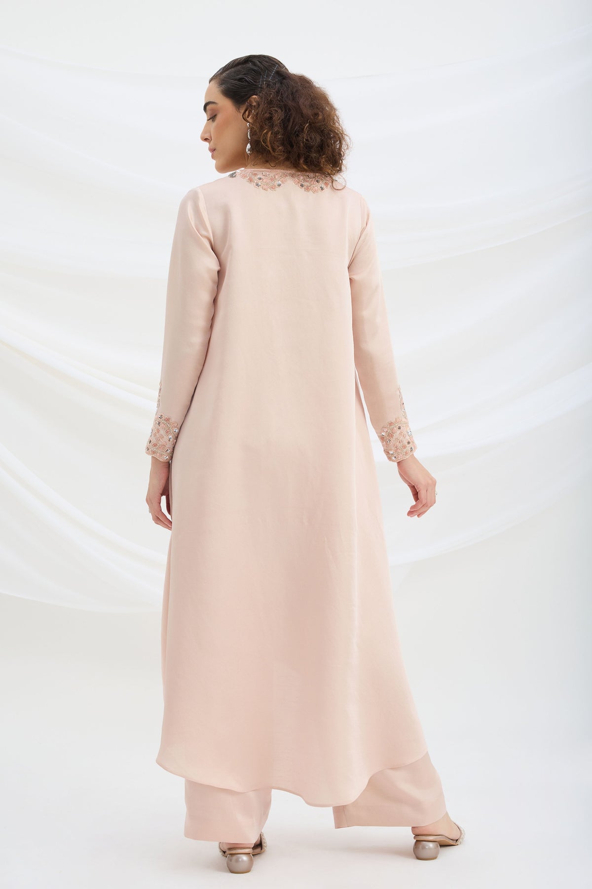 Light Pink Embroidered Kurta Set