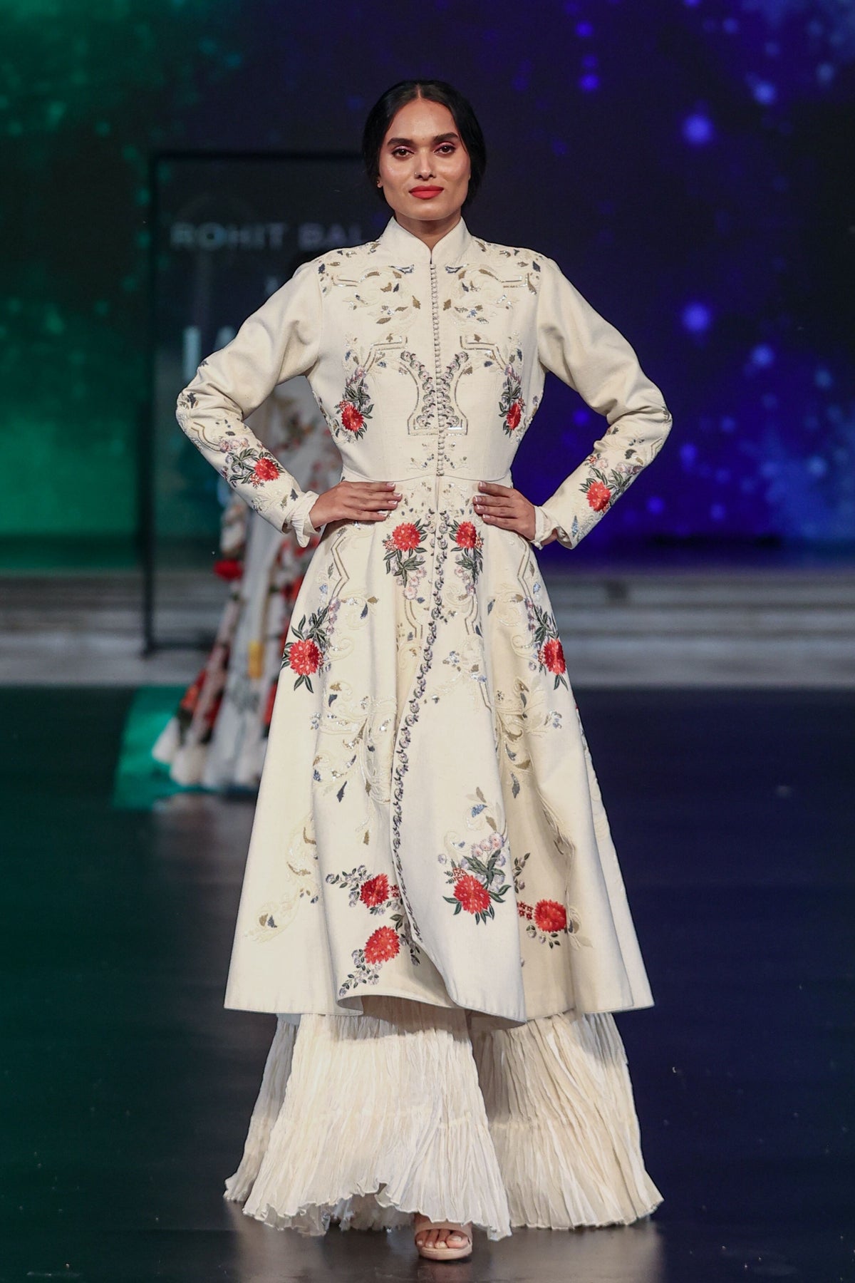 Ivory Matka Silk Long Jacket