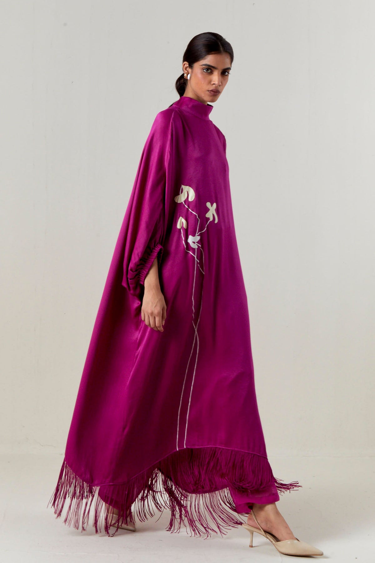 Floral Fringe Kaftan Set