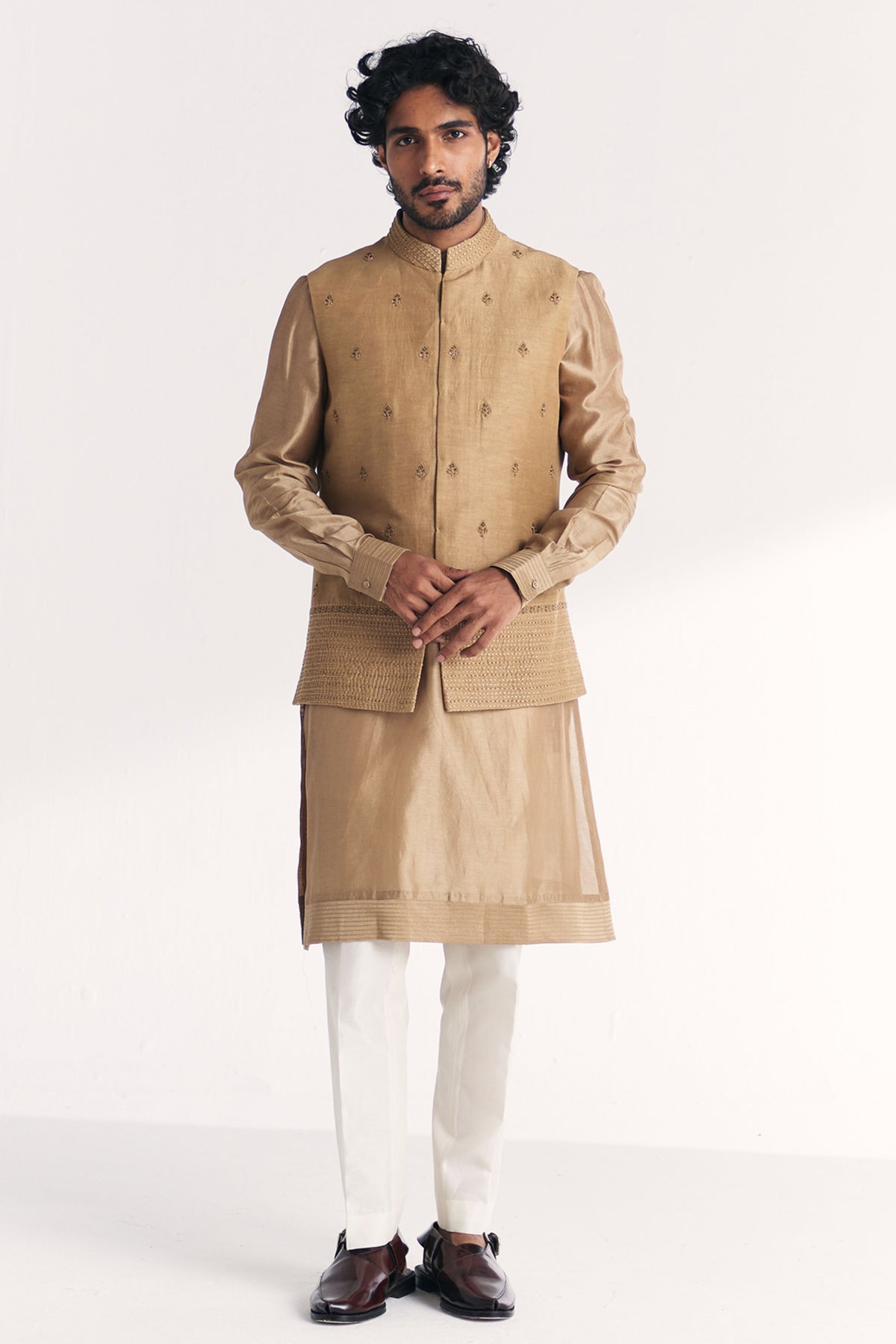 Yawar Green Nehru Jacket Set