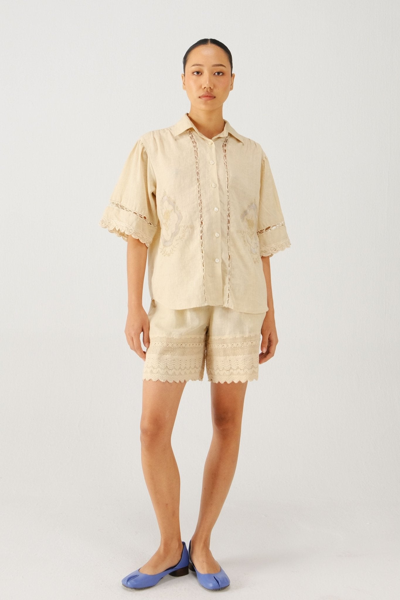 Ivory Victorian Shirt - Cord - Elahe