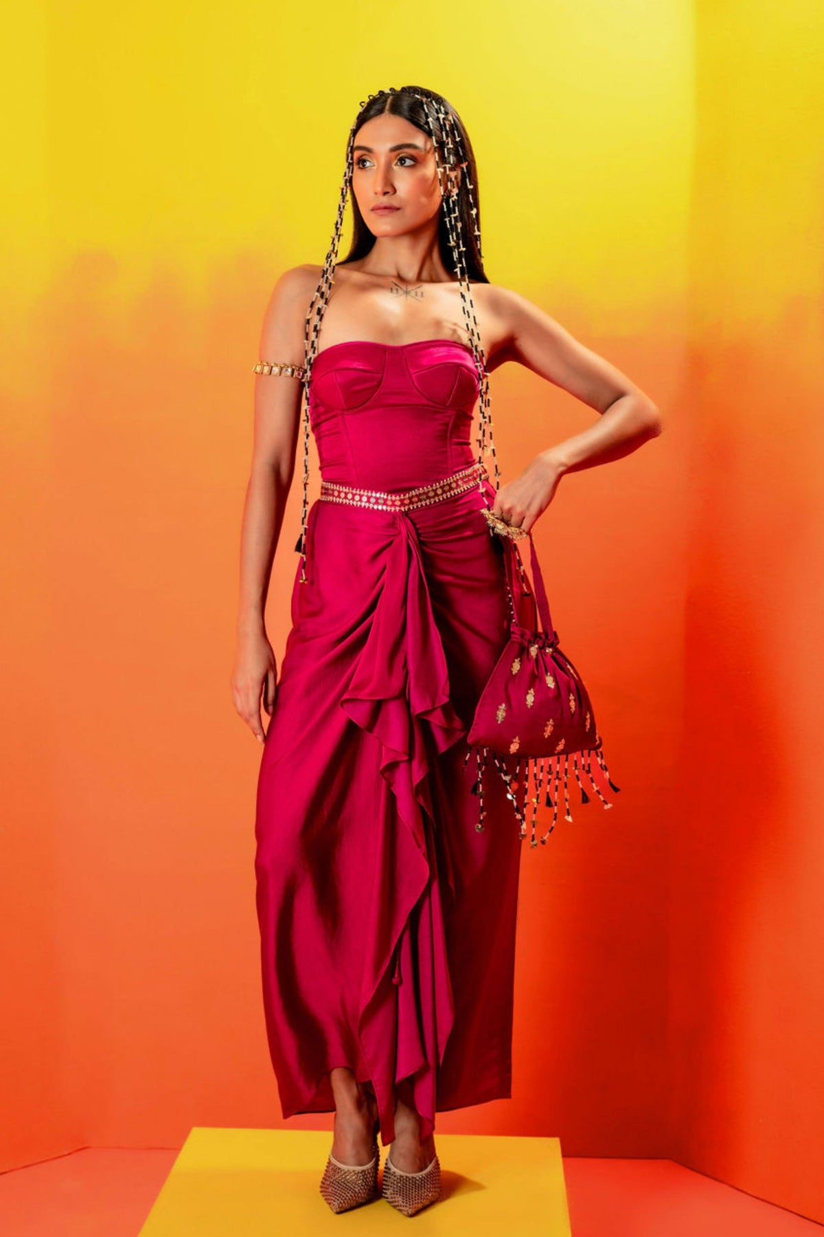 Tara Pink Skirt set