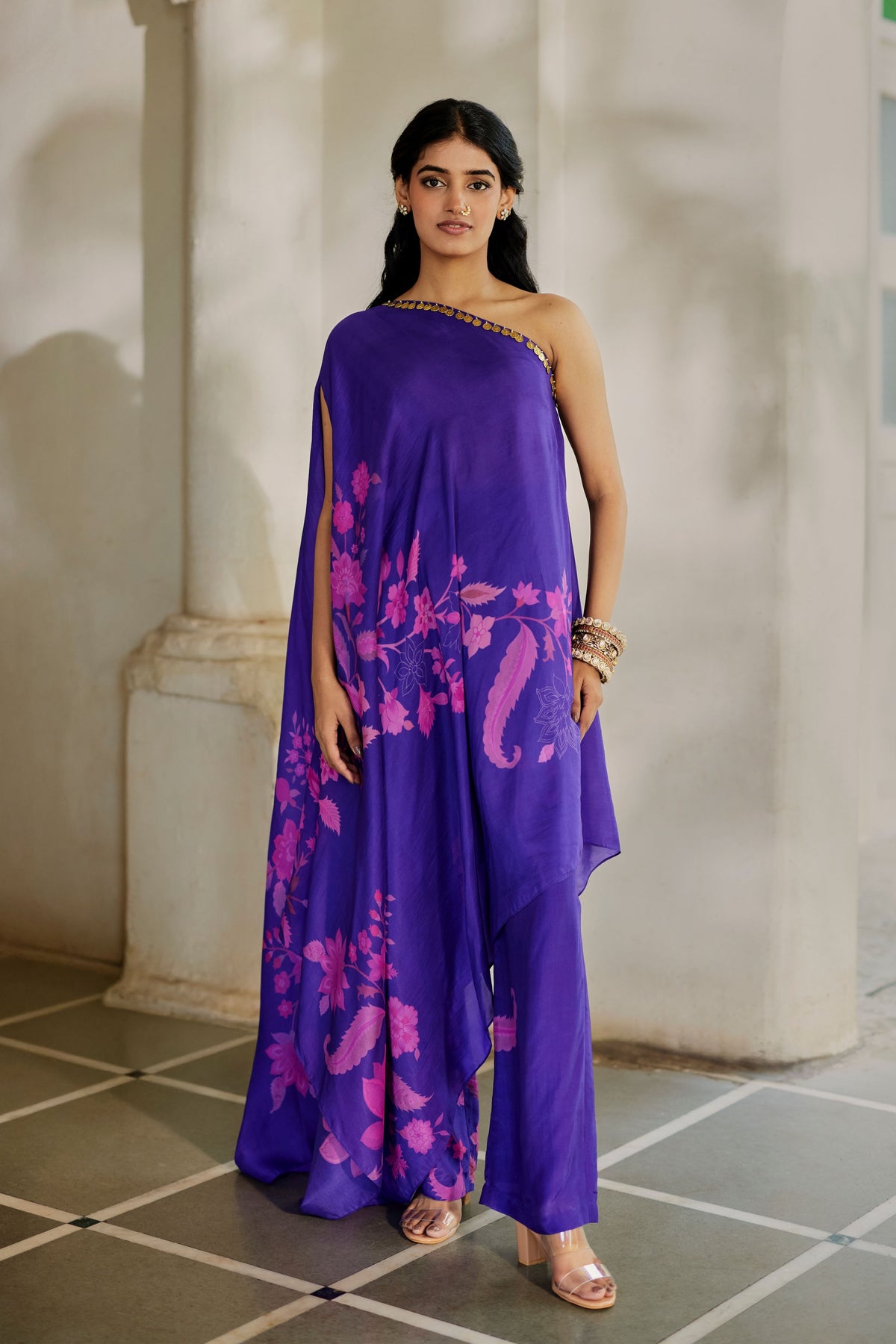 Calla Cape Dress Set - Grape