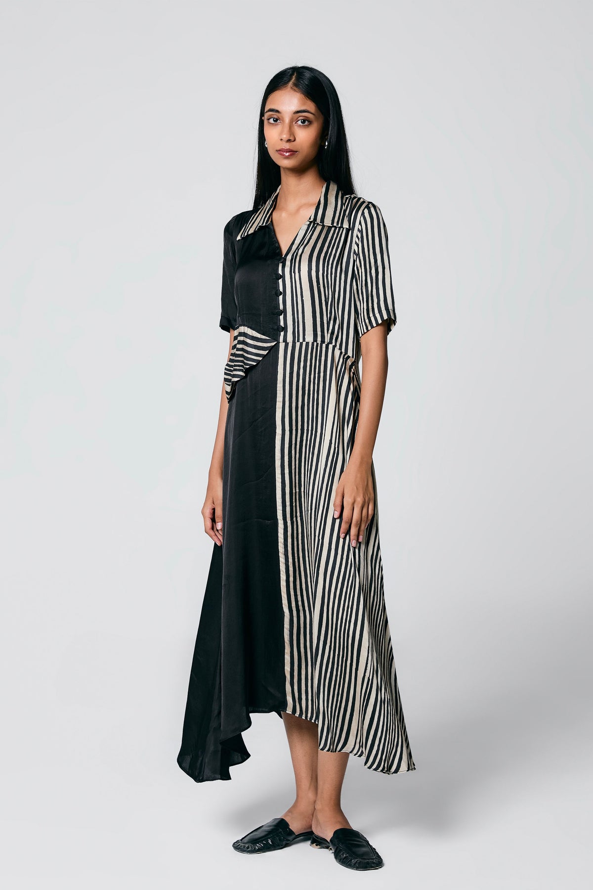 Asymmetric Panel Ajrakh Dress