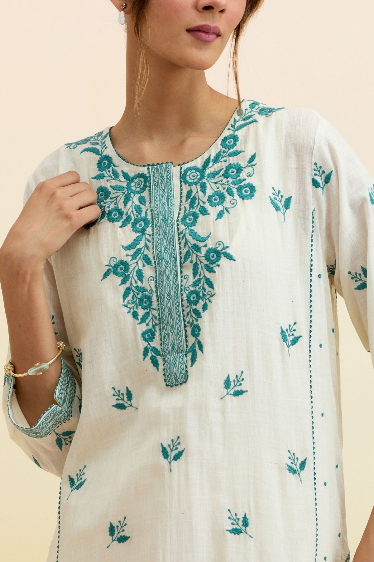 Ivory Kalidar Kurta Set