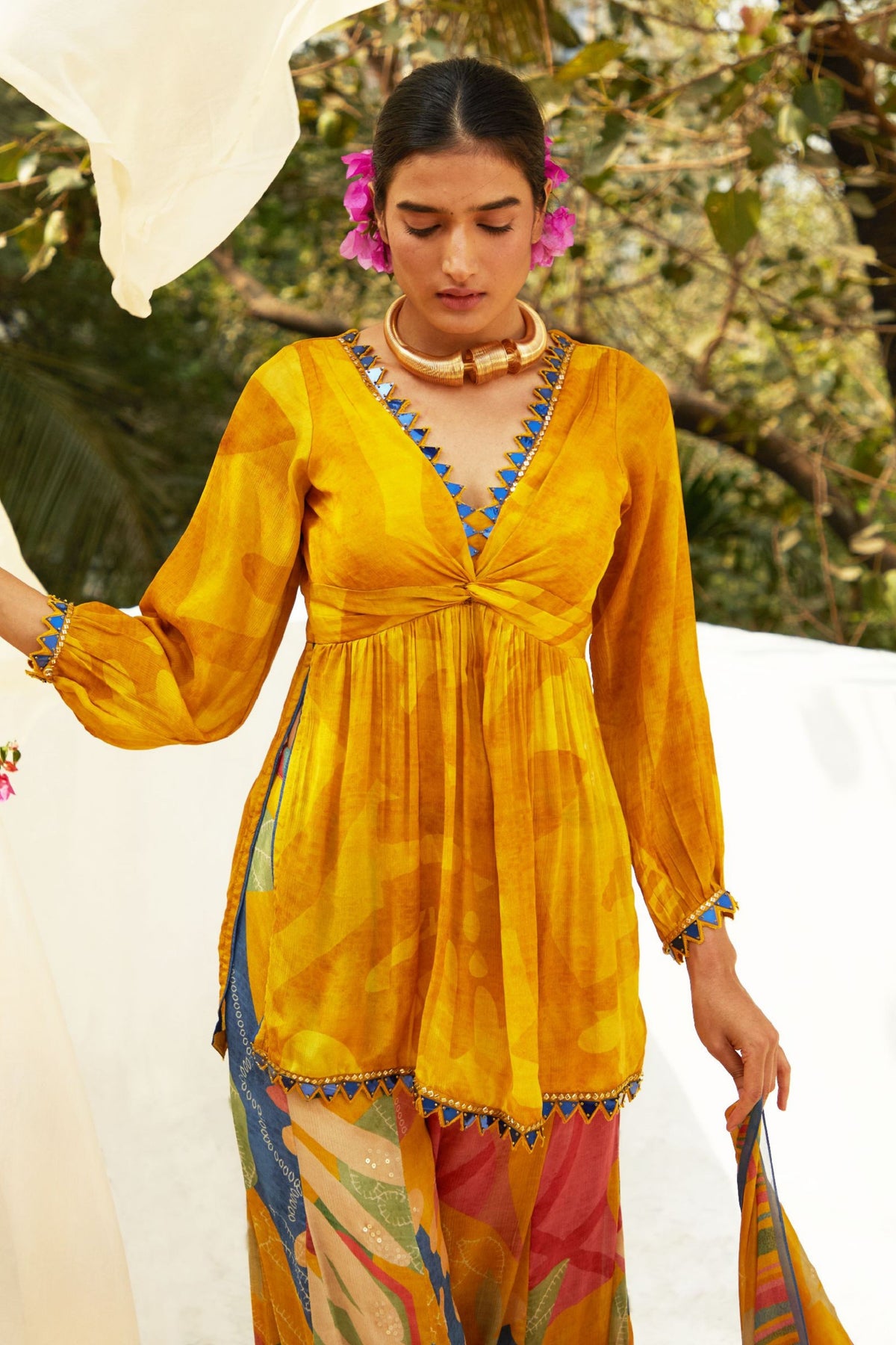 Mustard Sharara Set