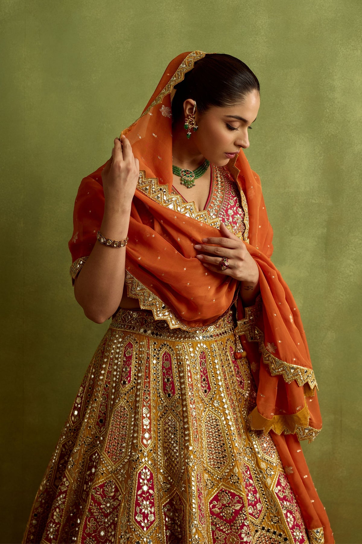 Patchwork Silk Lehenga Set