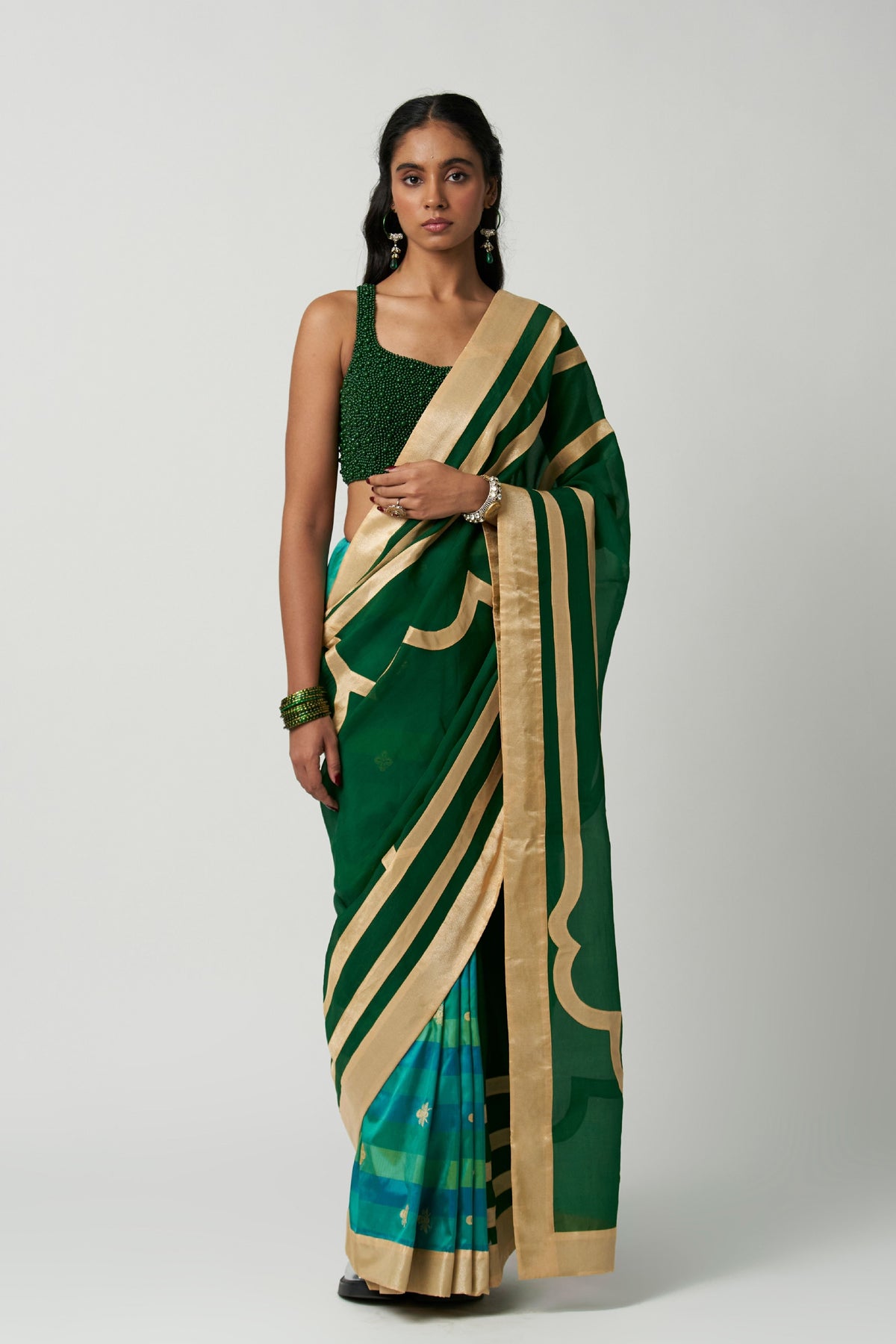 Emerald Mehrabiya Saree